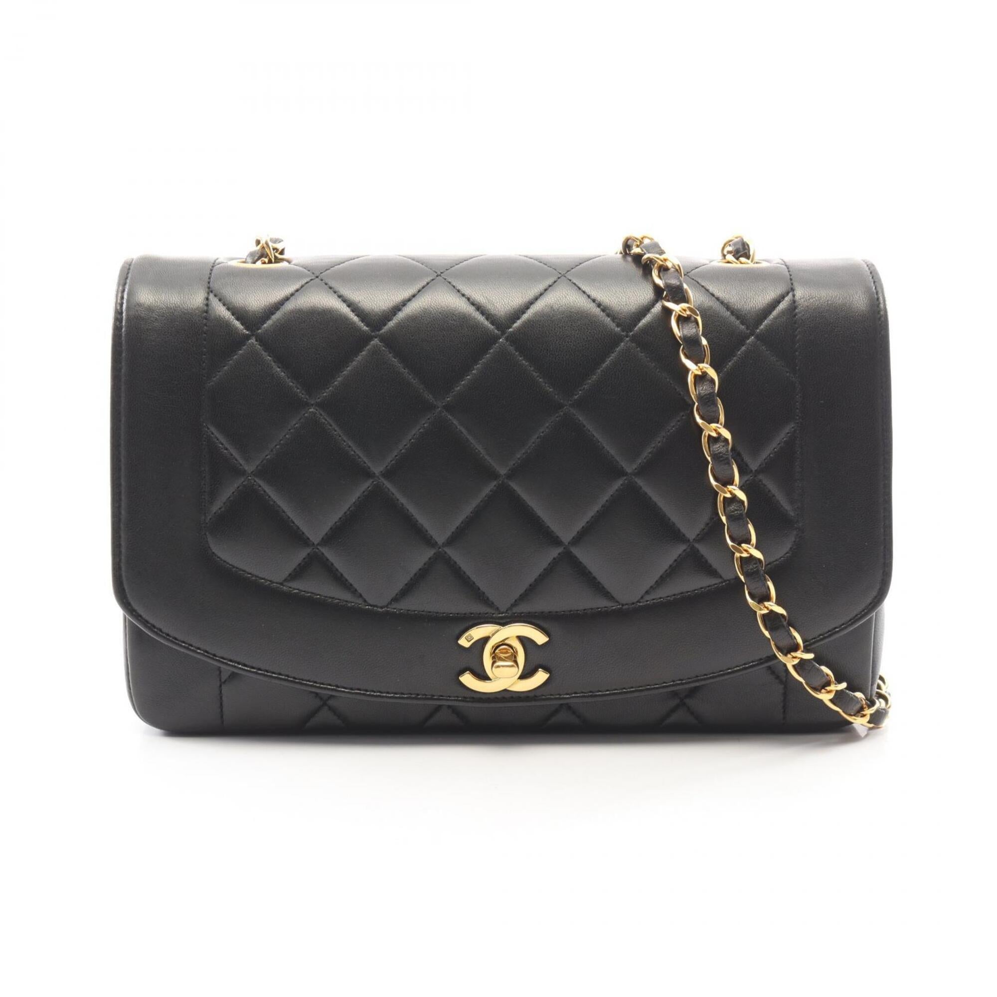Chanel Black Leather Handbag Shoulder Bag (Pre-Owned)
