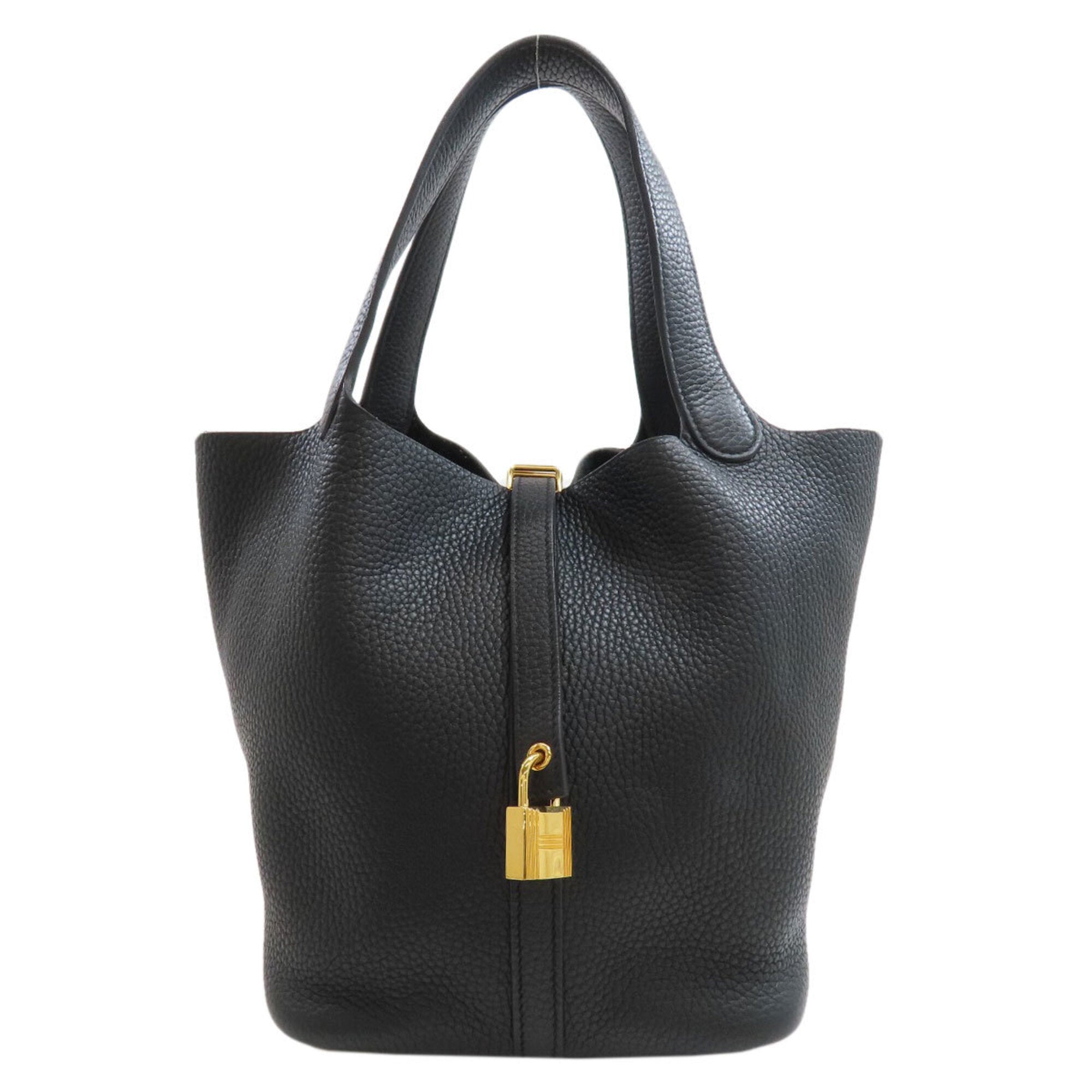 Hermes Picotin Black Taurillon Clemence Leather Handbag (Pre-Owned)