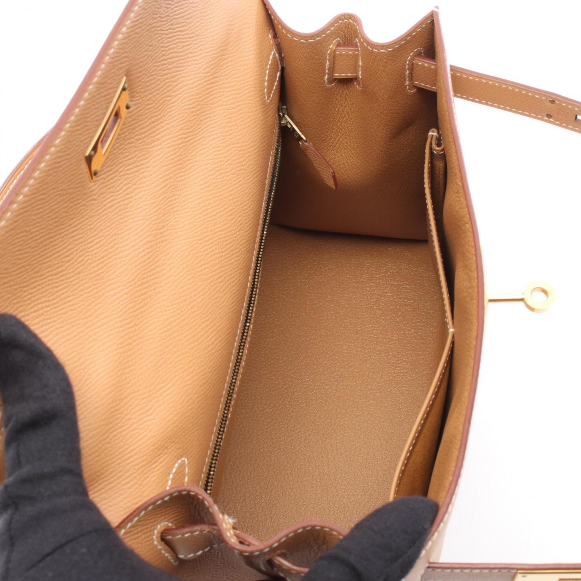 Hermes Brown Natural Courchevel Leather Handbag (Pre-Owned)