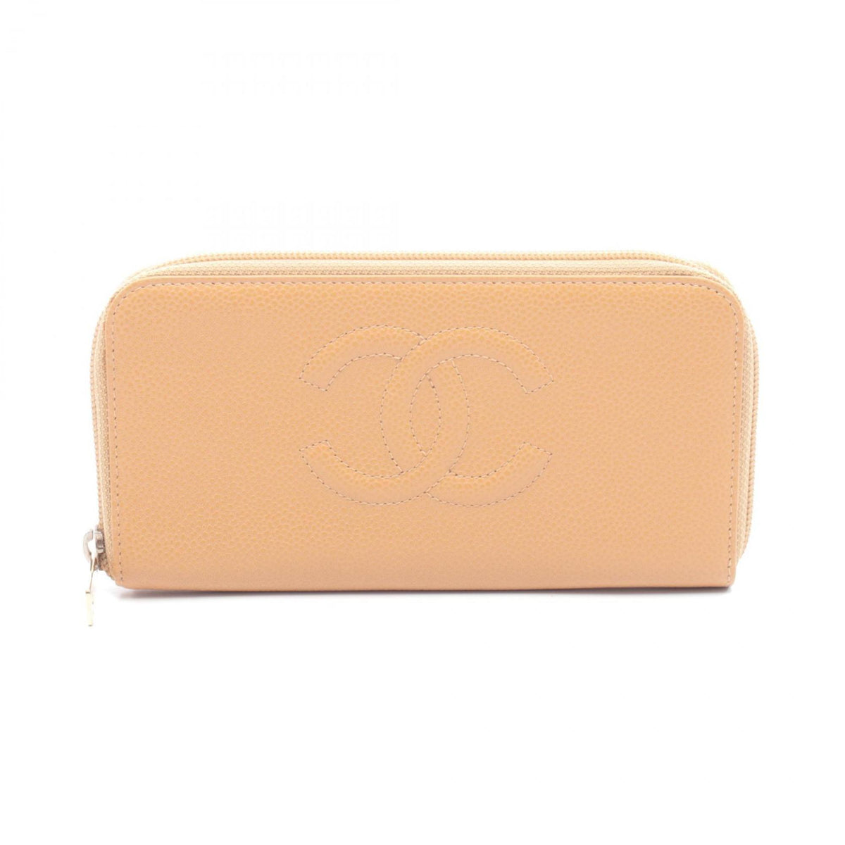 Chanel Brown Leather Long Wallet (Bi-Fold) (Pre-Owned)
