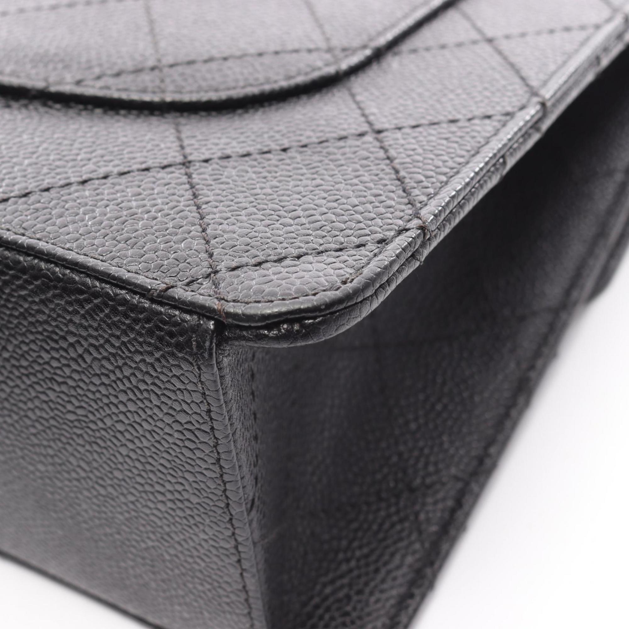 Chanel Black Grained Calfskin Handbag Shoulder Bag (Pre-Owned)