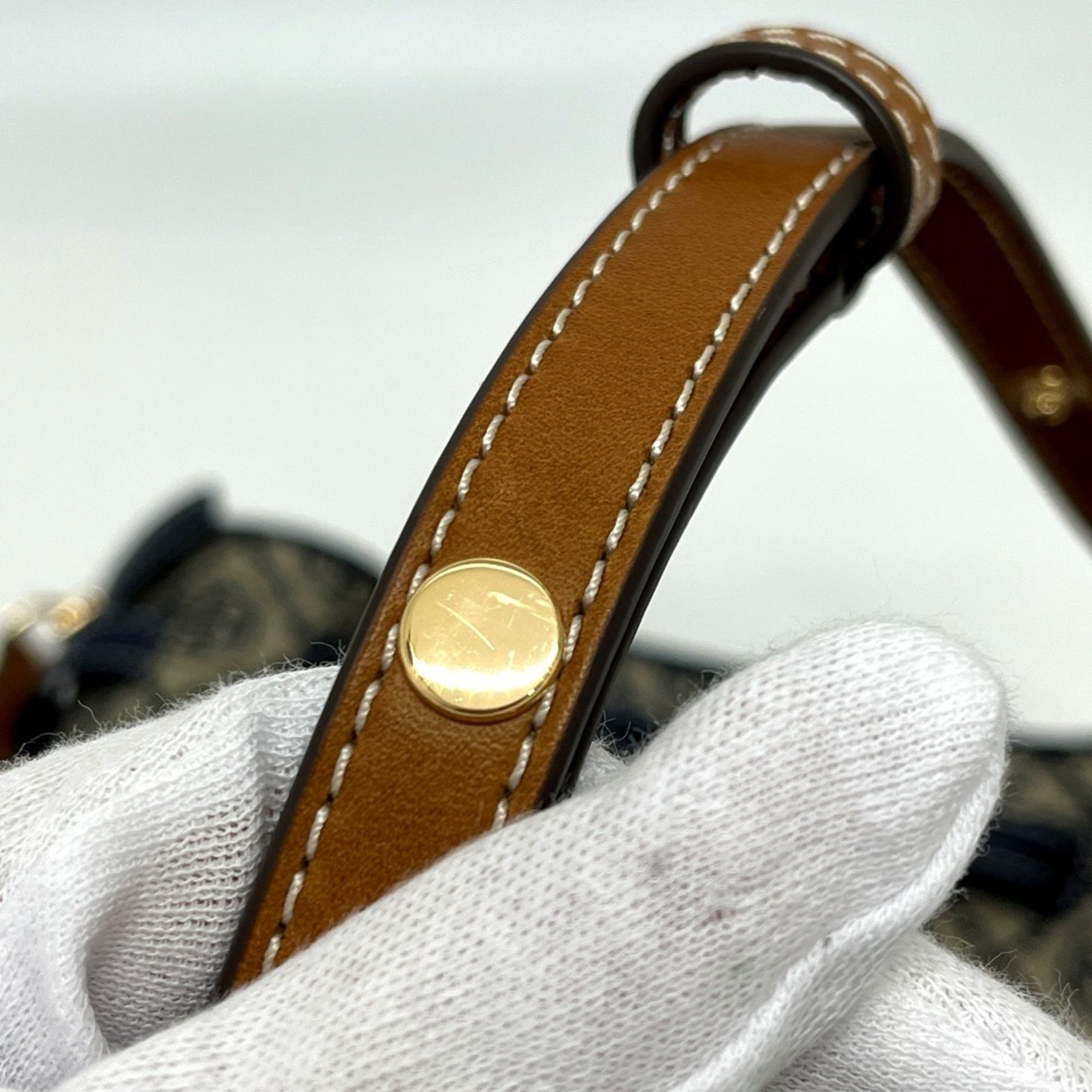 Tory Burch Navy Canvas Handbag Tote Bag (Pre-Owned)