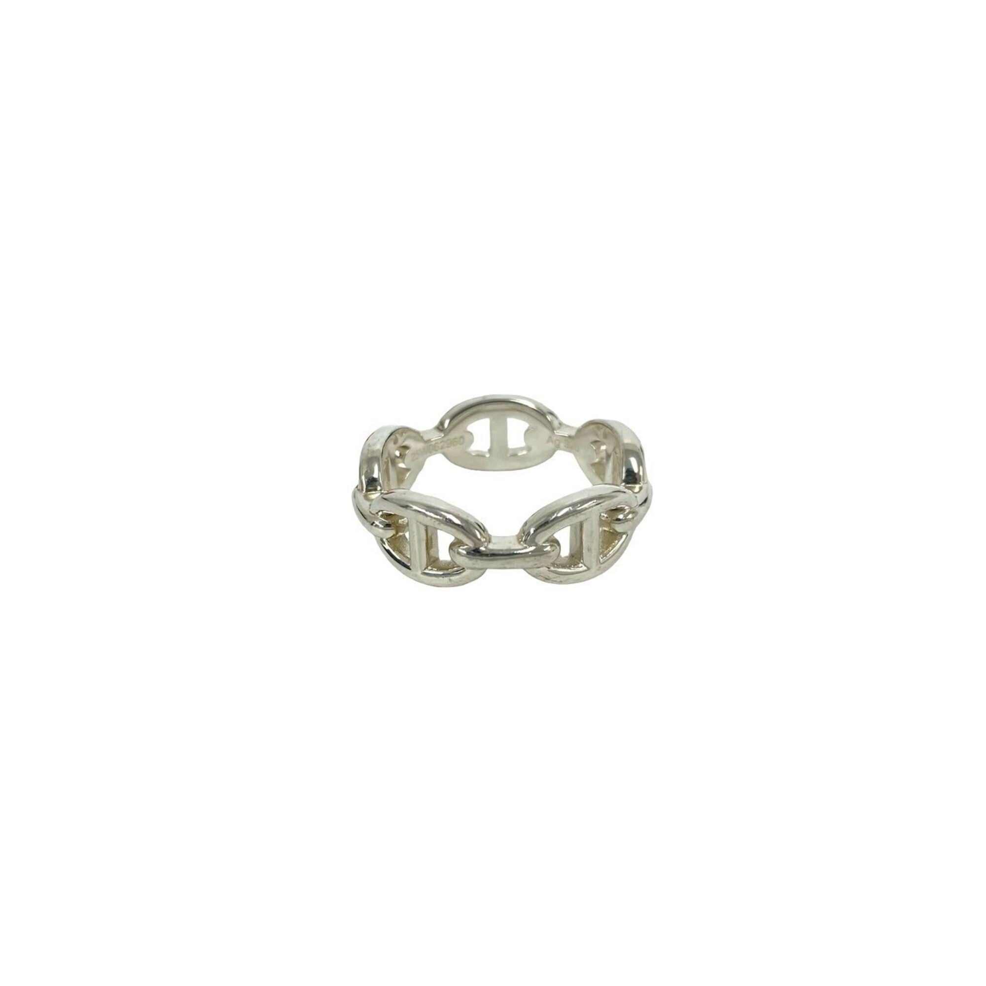 Hermes Silver Silver 925 Band Ring (Pre-Owned)