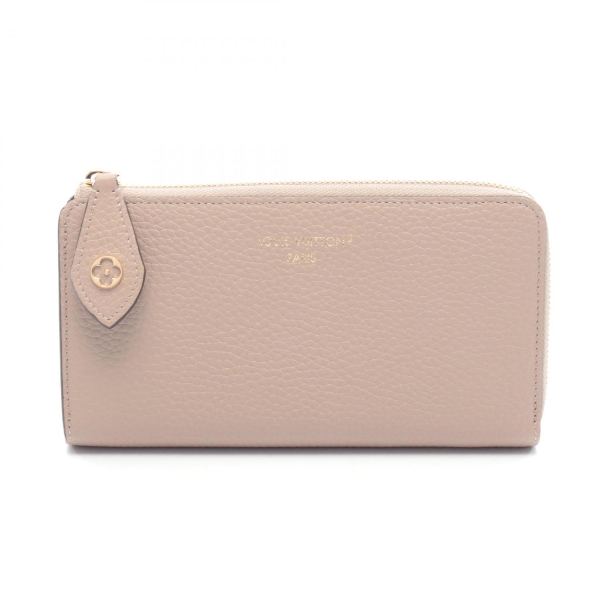 Louis Vuitton Beige Leather Long Wallet (Bi-Fold) (Pre-Owned)