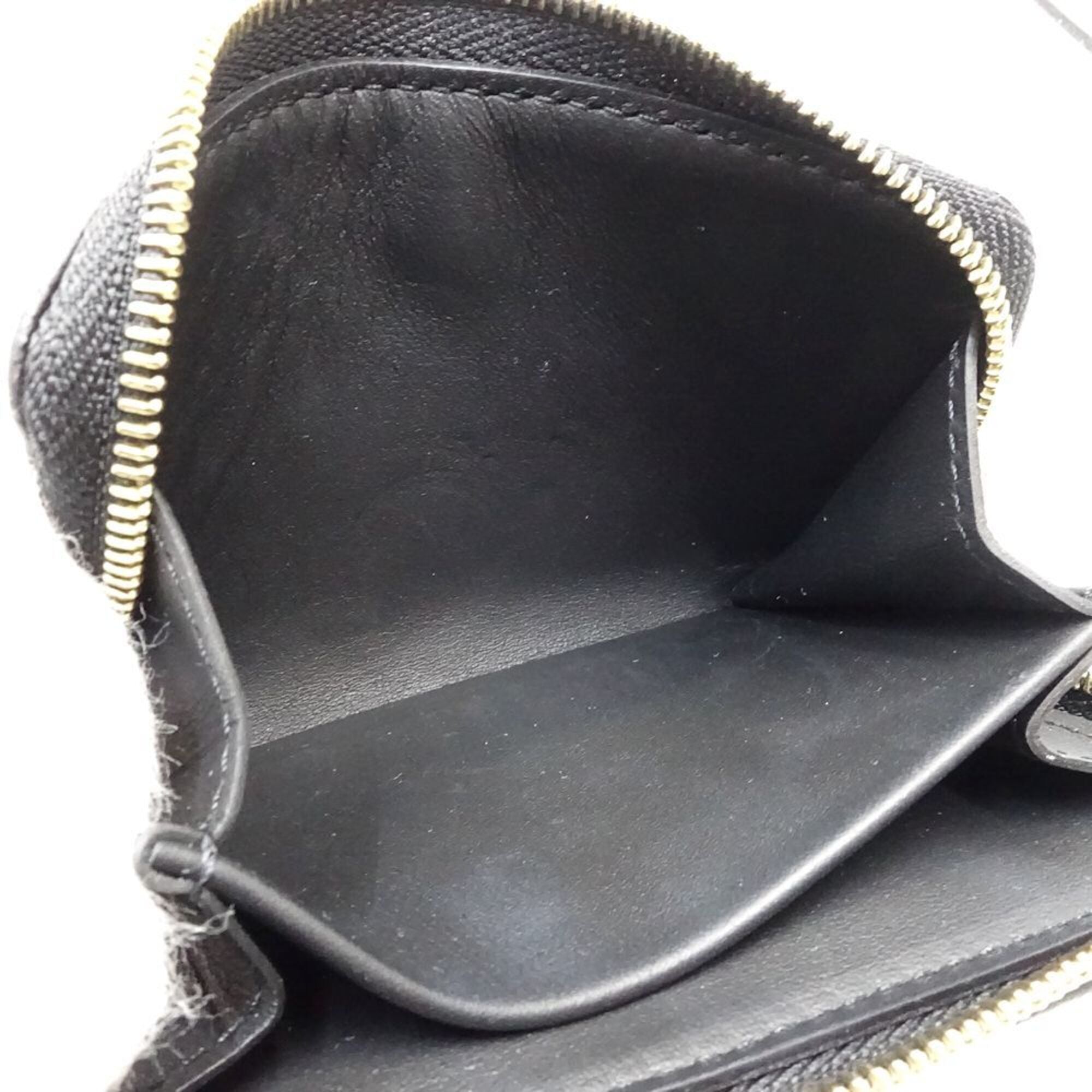 Louis Vuitton Monogram Black Leather Wallet (Bi-Fold) (Pre-Owned)