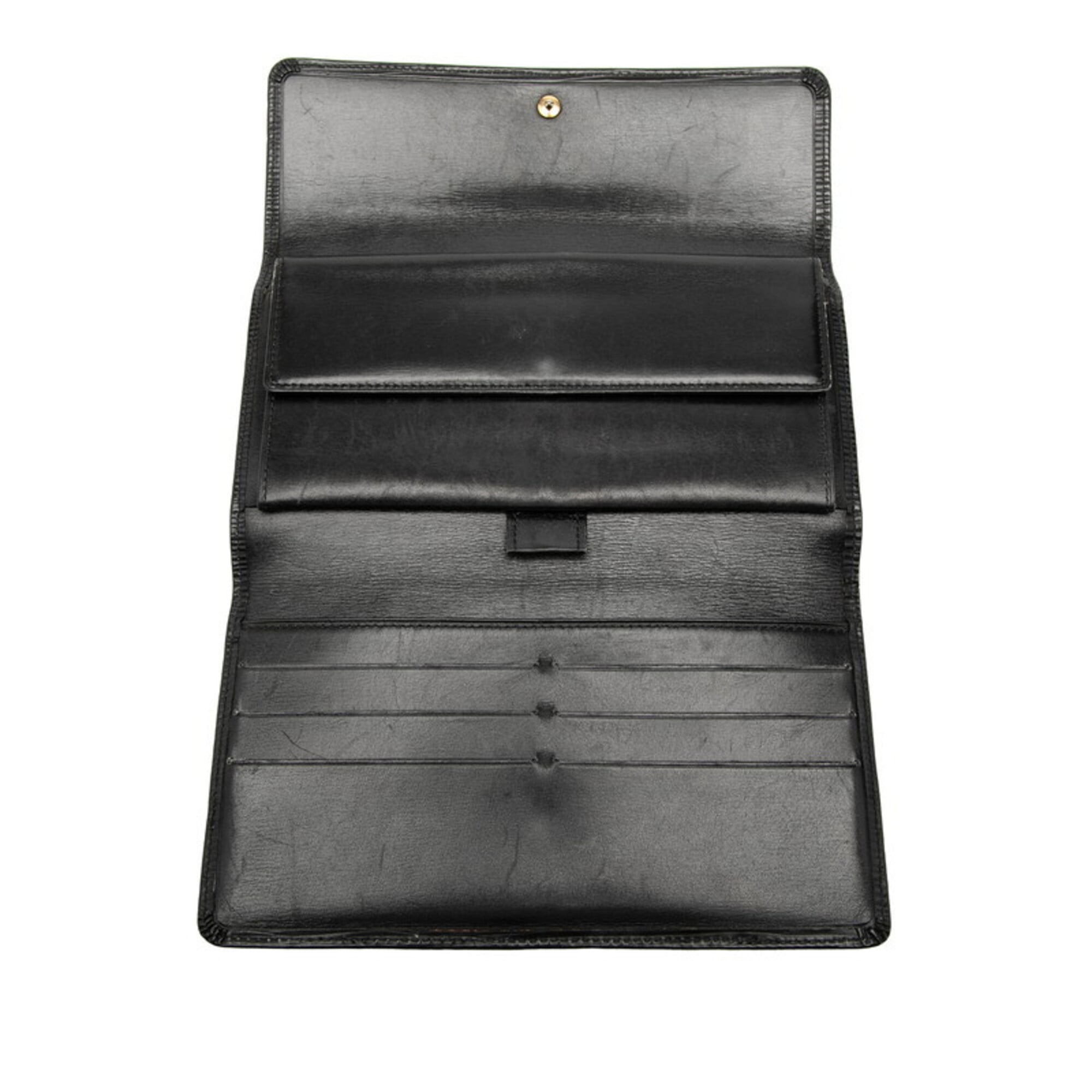 Louis Vuitton Black Noir Cuir Ombre Leather Long Wallet (Bi-Fold) (Pre-Owned)