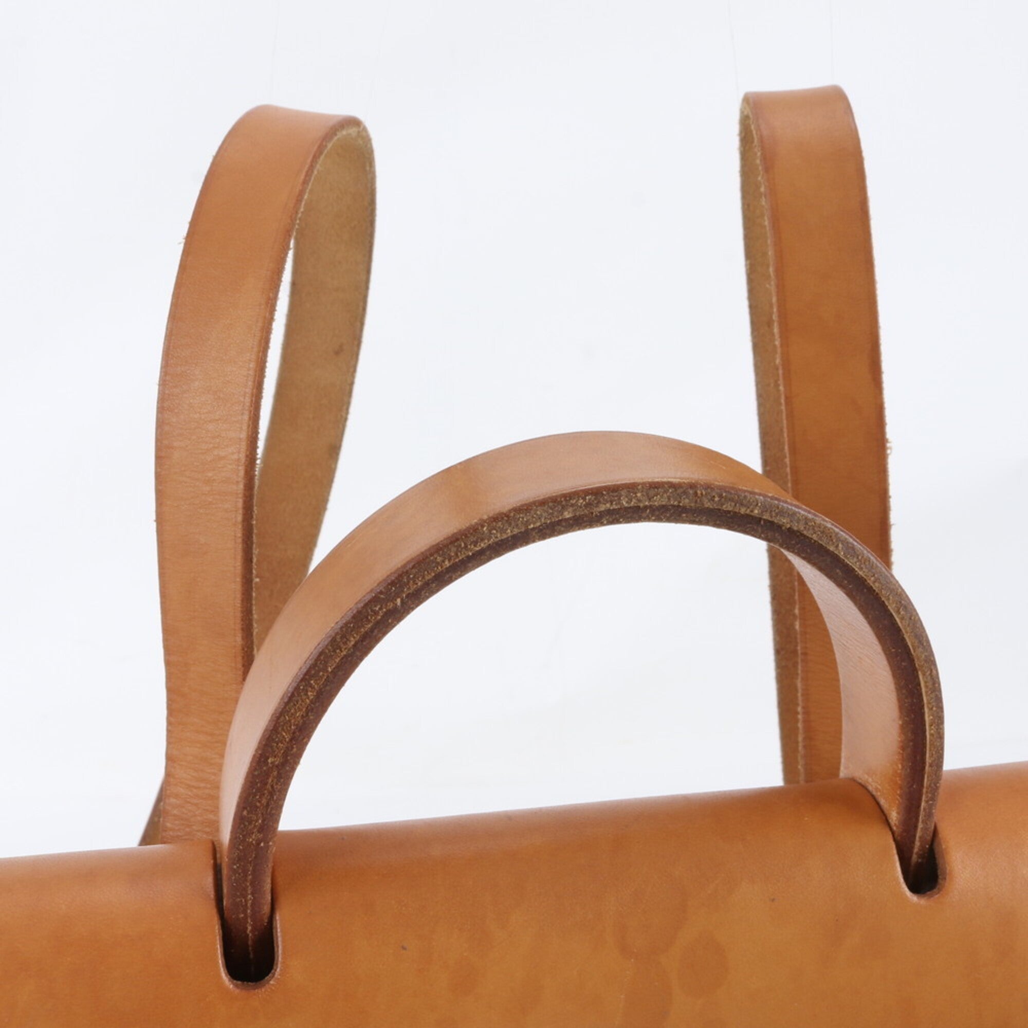 Hermes Beige Leather Canvas Backpack (Pre-Owned)