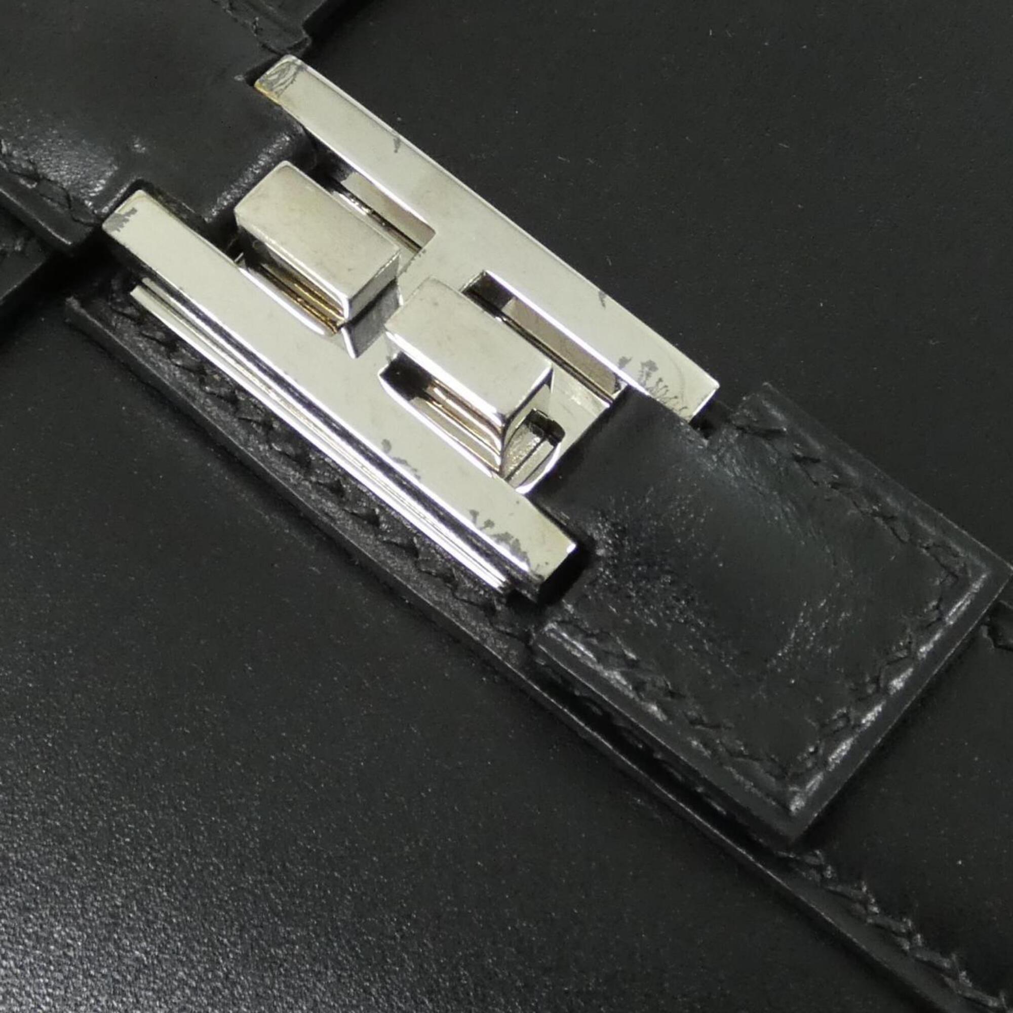 Hermes Black Box Calf Leather Handbag (Pre-Owned)
