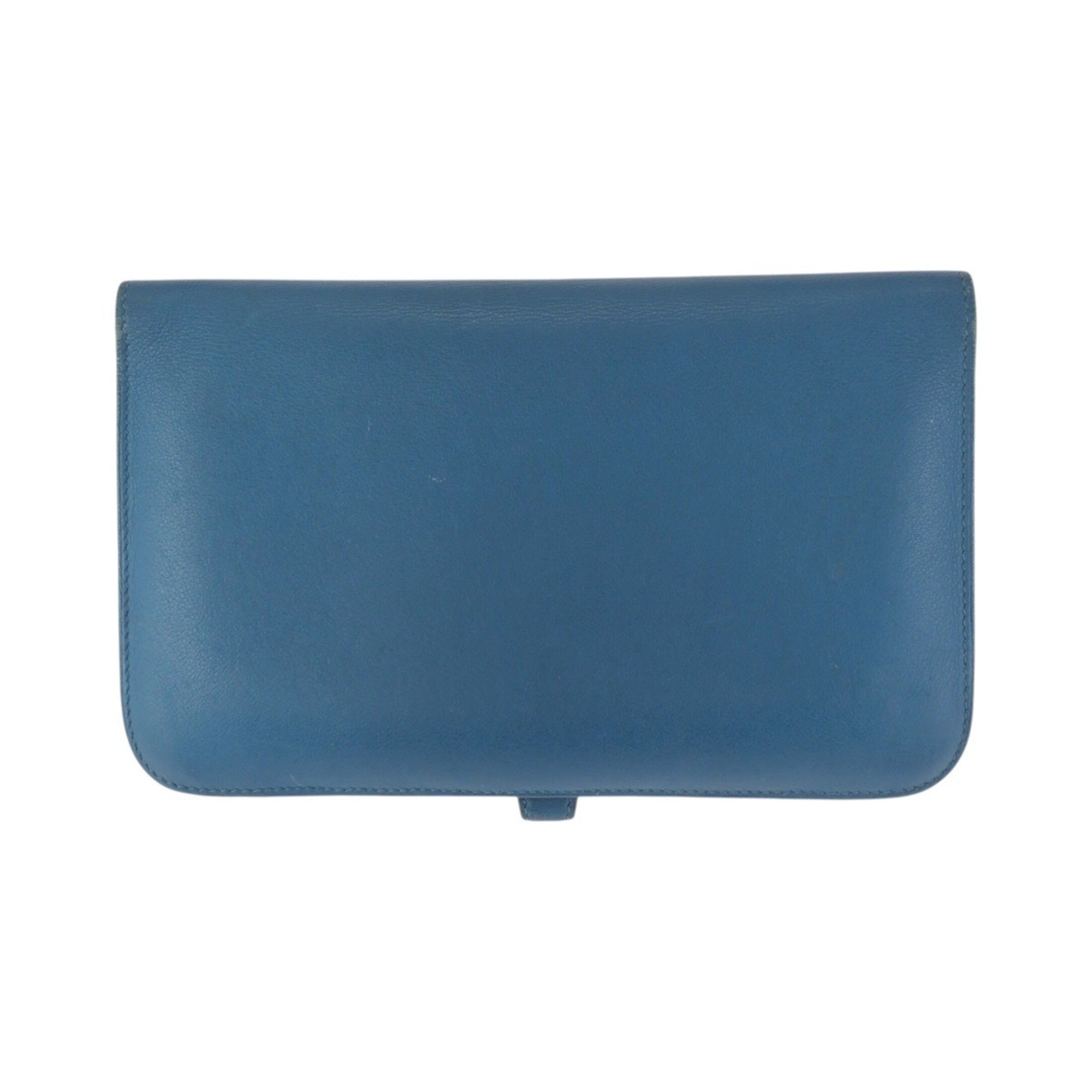 Hermes Blue Blue Jean Togo Leather Wallet (Bi-Fold) (Pre-Owned)