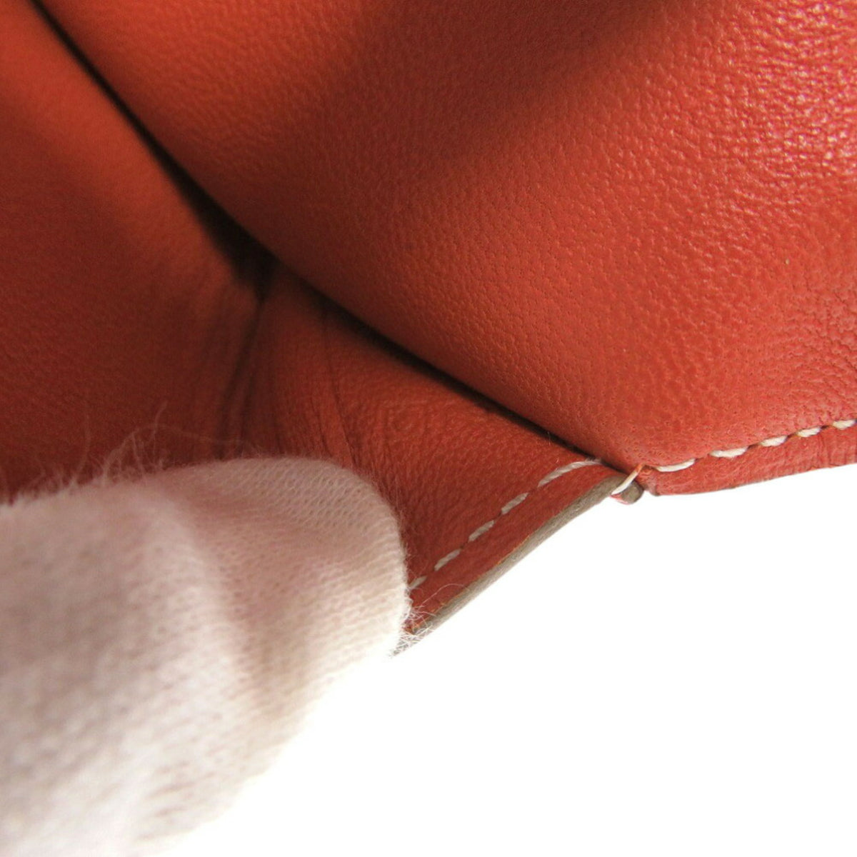 Hermes Crevette Sanguine Swift Leather Coin Purse/Coin Case (Pre-Owned)