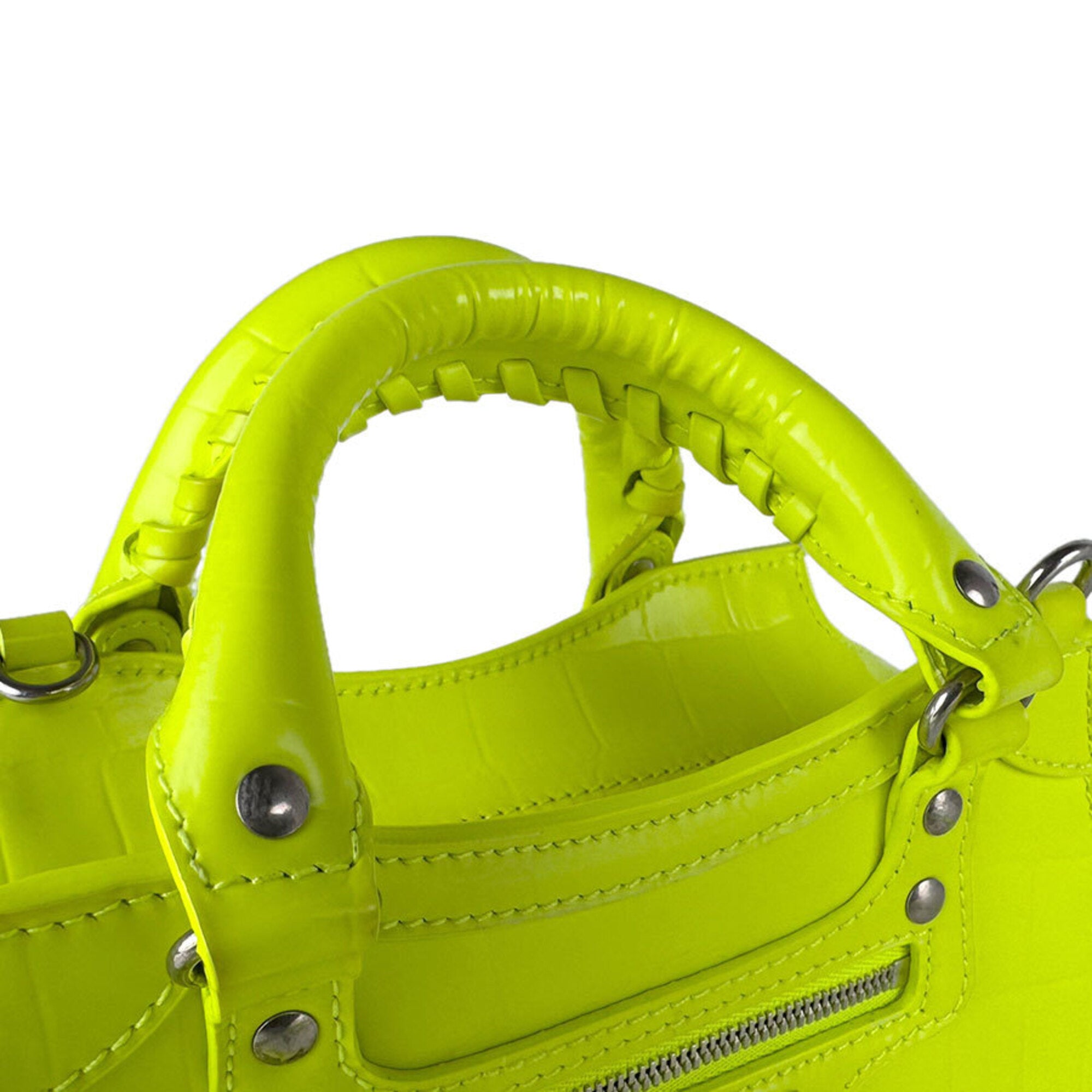 Balenciaga Yellow Leather Handbag Shoulder Bag (Pre-Owned)