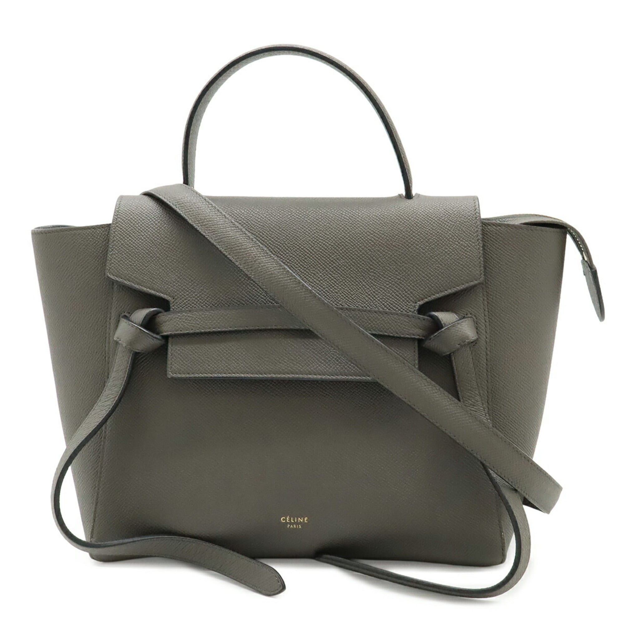 Celine Luggage Gray Leather Handbag Shoulder Bag (Pre-Owned)