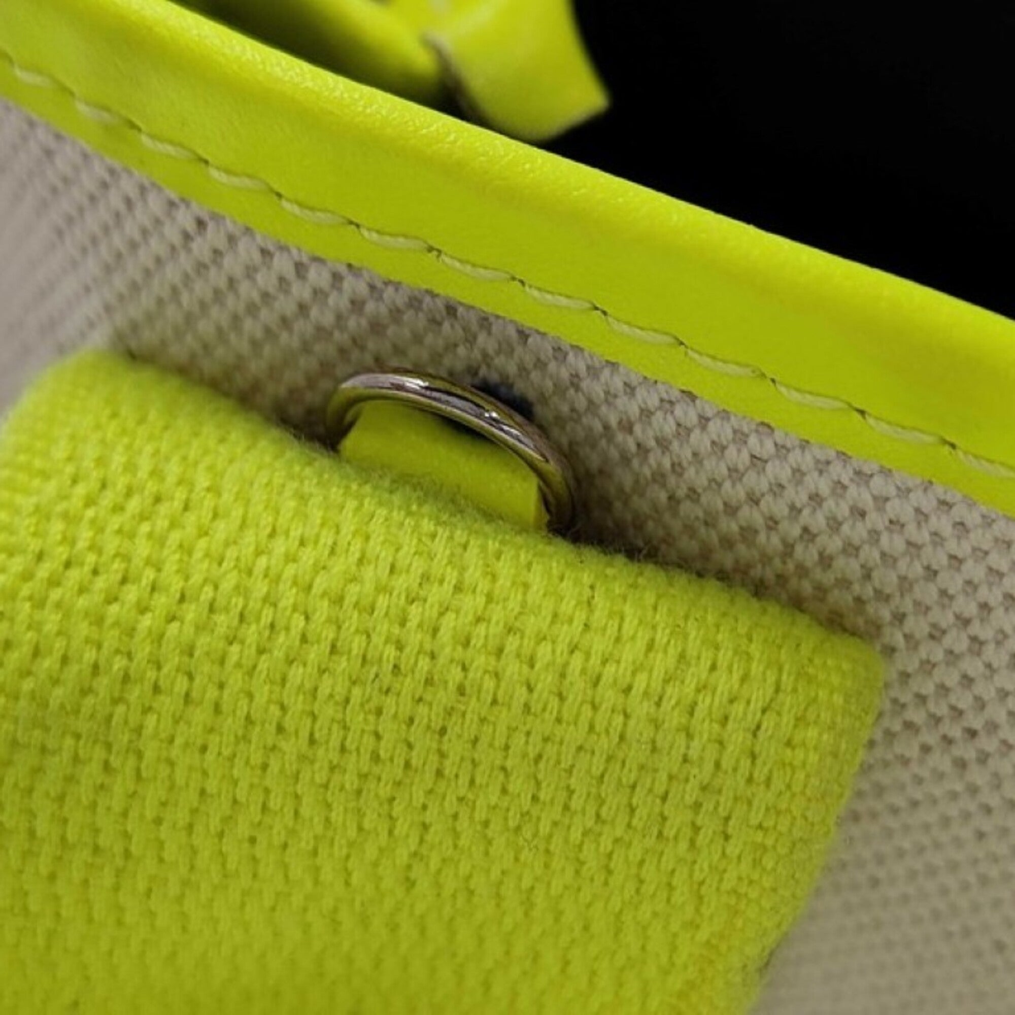 Balenciaga Beige Yellow Canvas Leather Handbag Shoulder Bag (Pre-Owned)