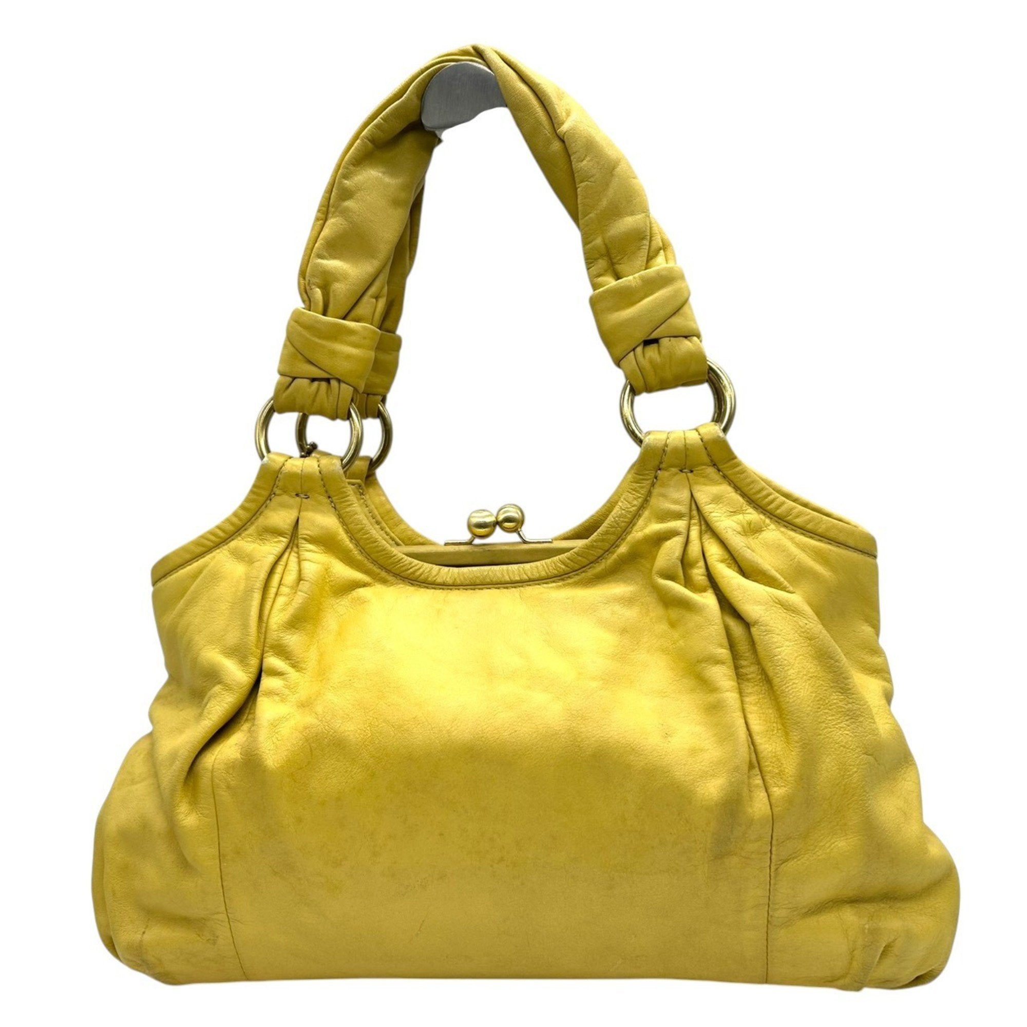 Coach Yellow Leather Handbag Shoulder Bag (Pre-Owned)