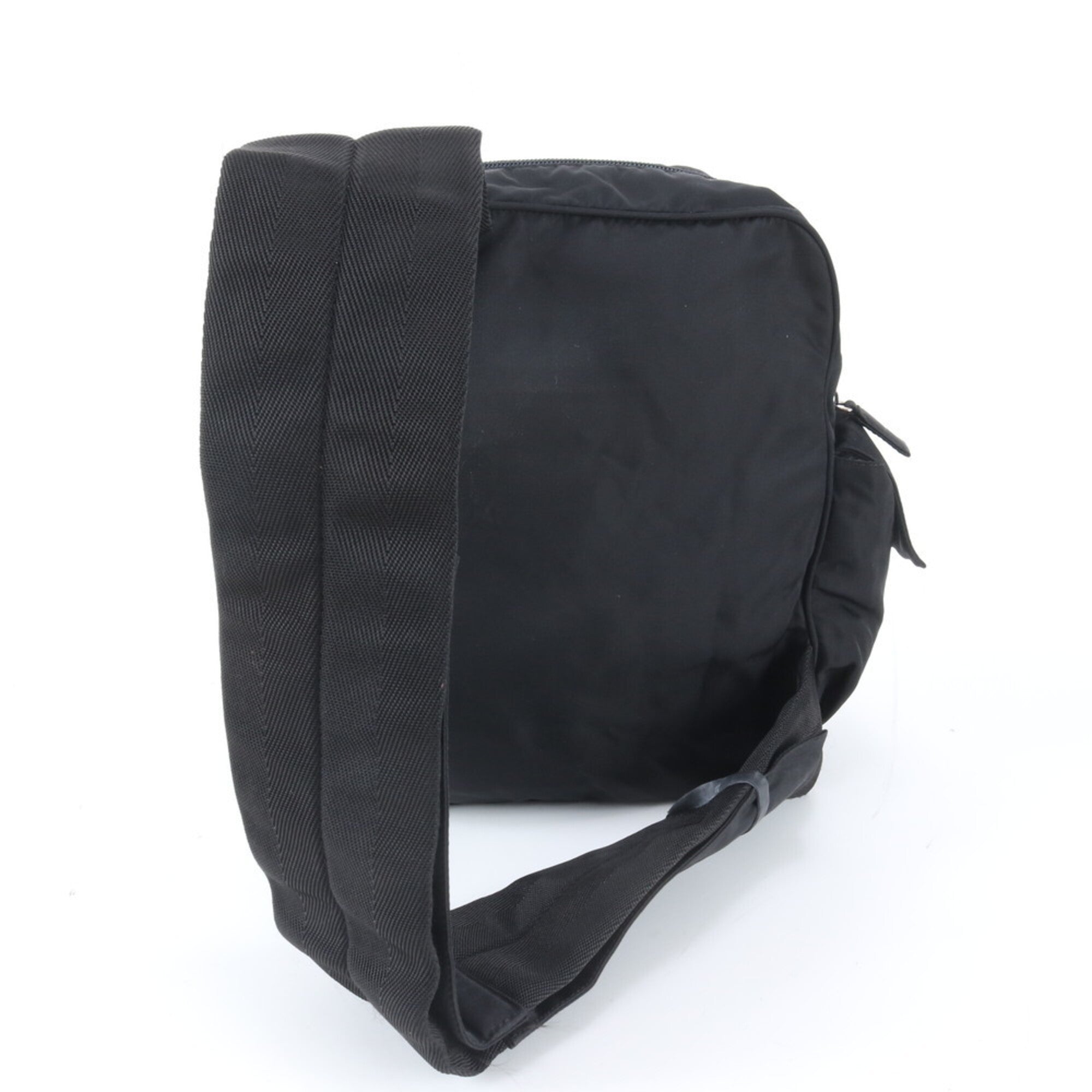 Prada Black Nylon Leather Pouch Sling Bag (Pre-Owned)