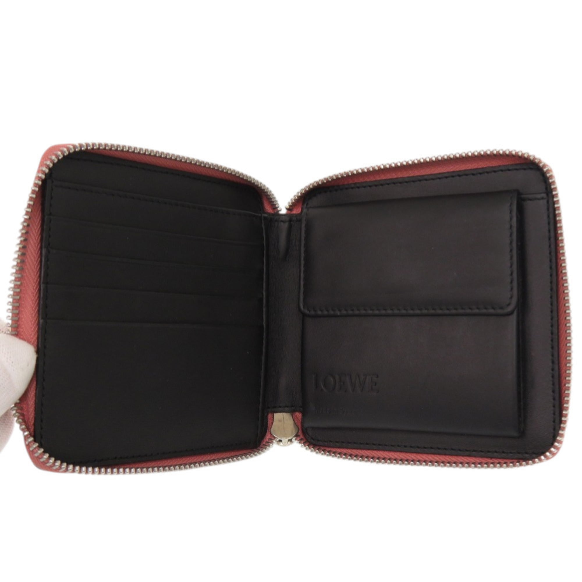 Loewe Black Pink Leather Wallet (Bi-Fold) (Pre-Owned)