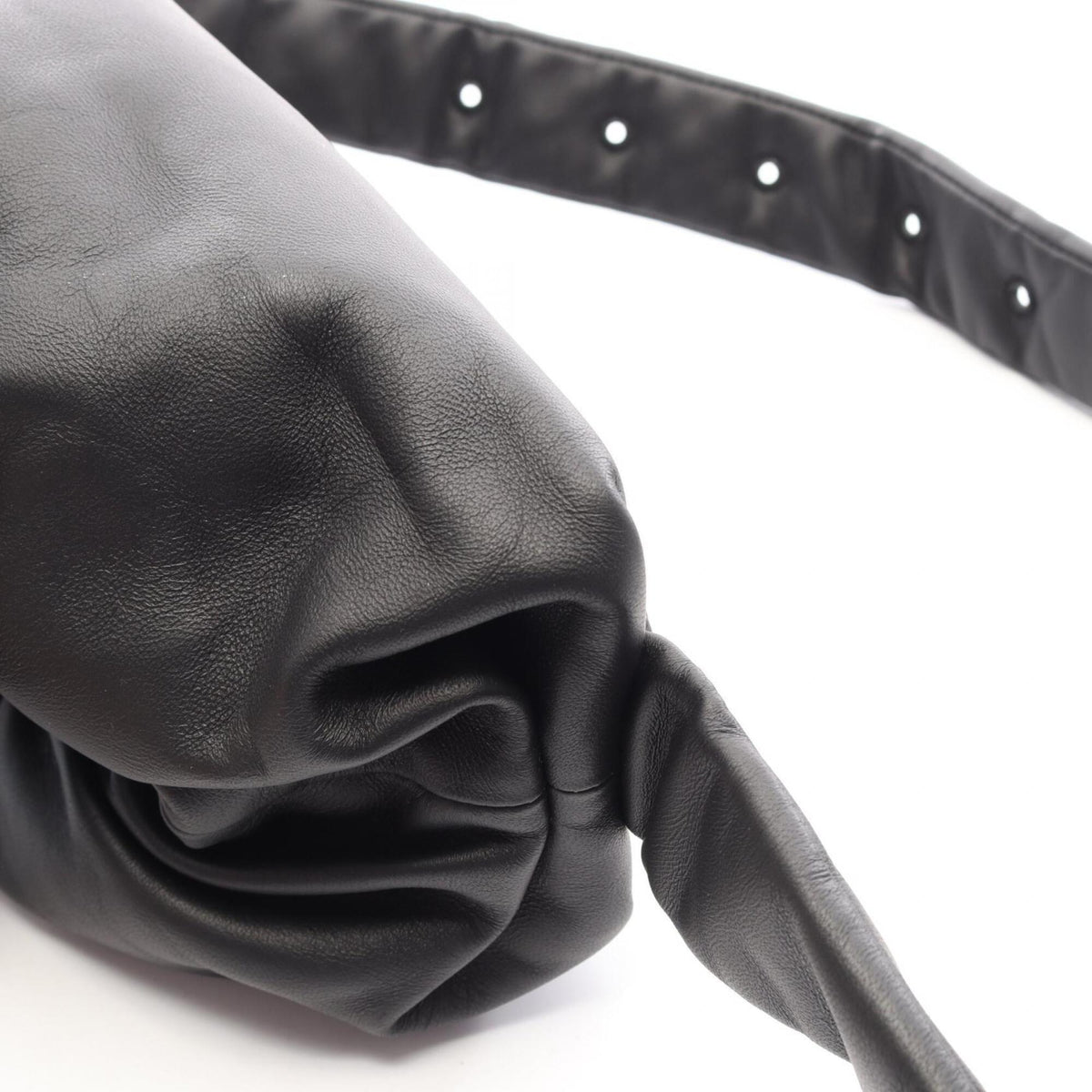 Bottega Veneta Black Leather Fanny Pack Pouch (Pre-Owned)