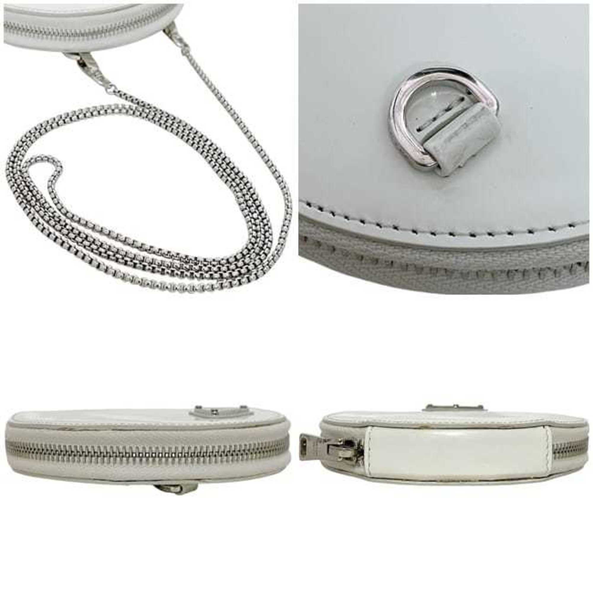 Prada White Leather Pochette Shoulder Bag (Pre-Owned)