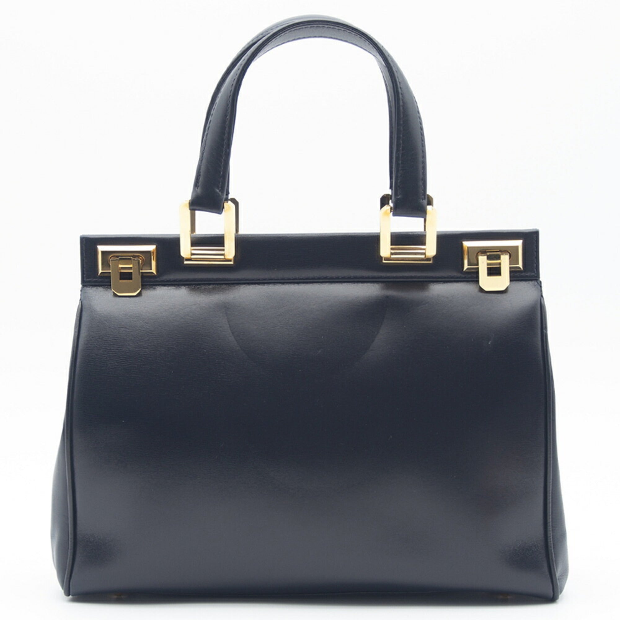 Gucci Dark Navy Leather Tote Bag (Pre-Owned)