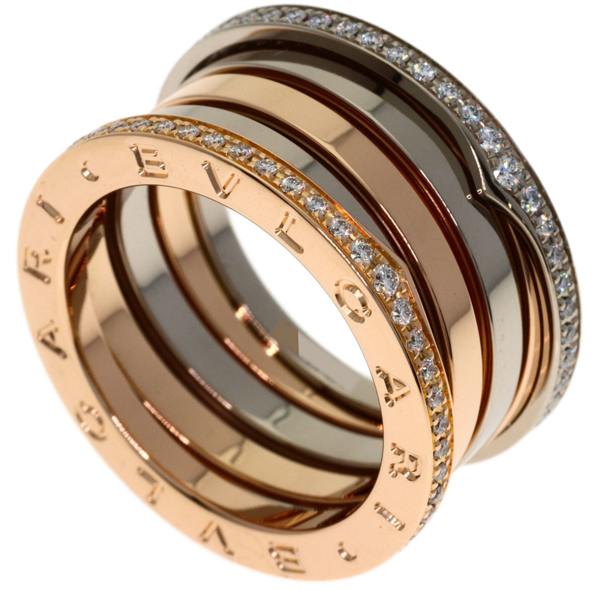 Bvlgari Yellow Gold (18K) Pink Gold (18K) White Gold (18K) Band Ring (Pre-Owned)