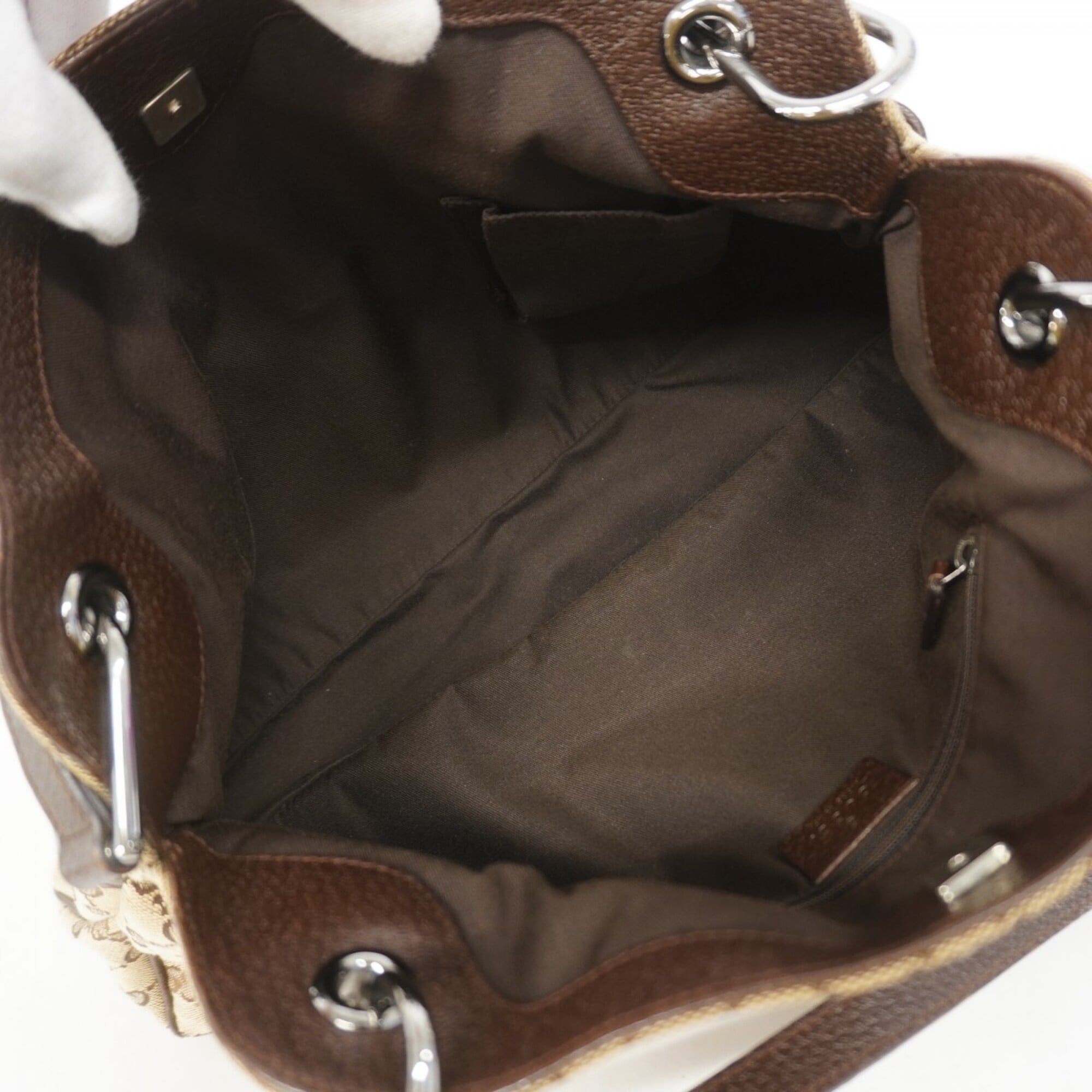 Gucci Brown Canvas Shoulder Bag (Pre-Owned)