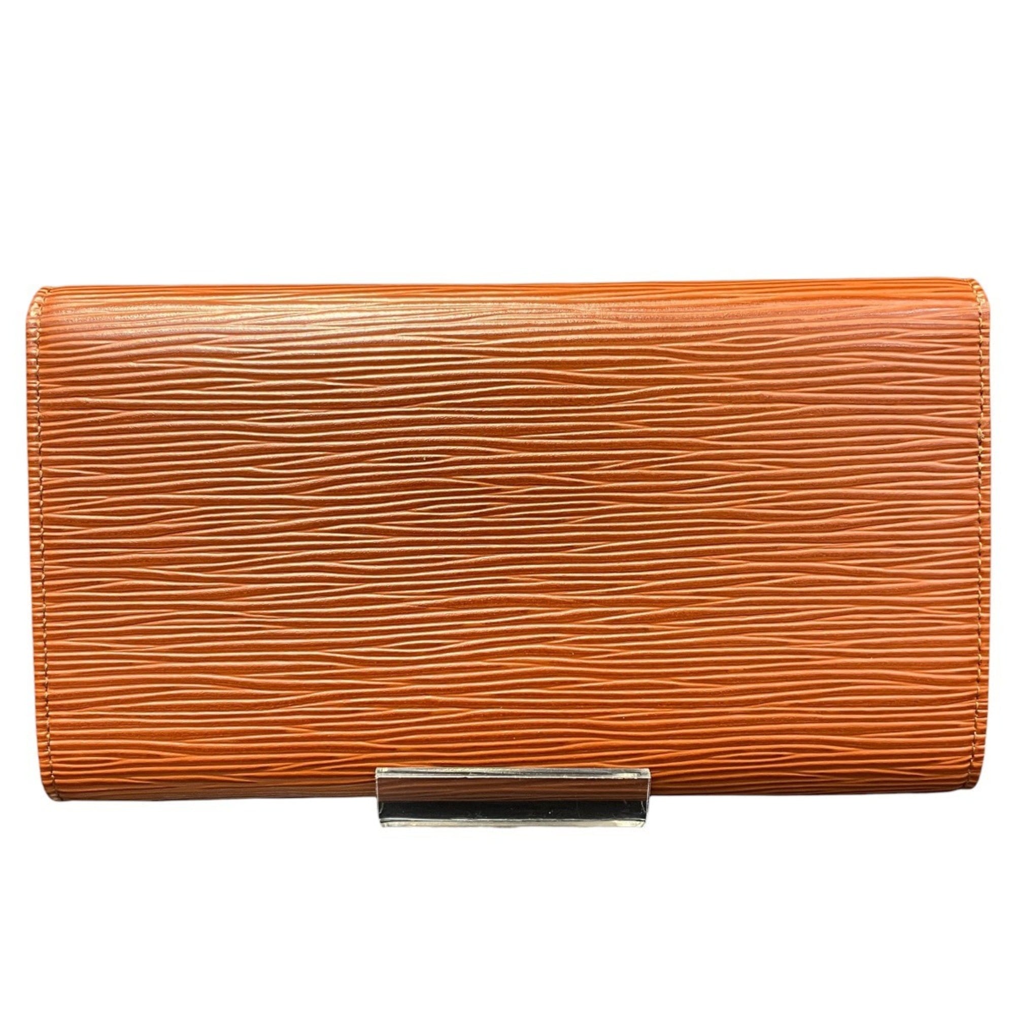 Louis Vuitton Brown Leather Long Wallet (Bi-Fold) (Pre-Owned)