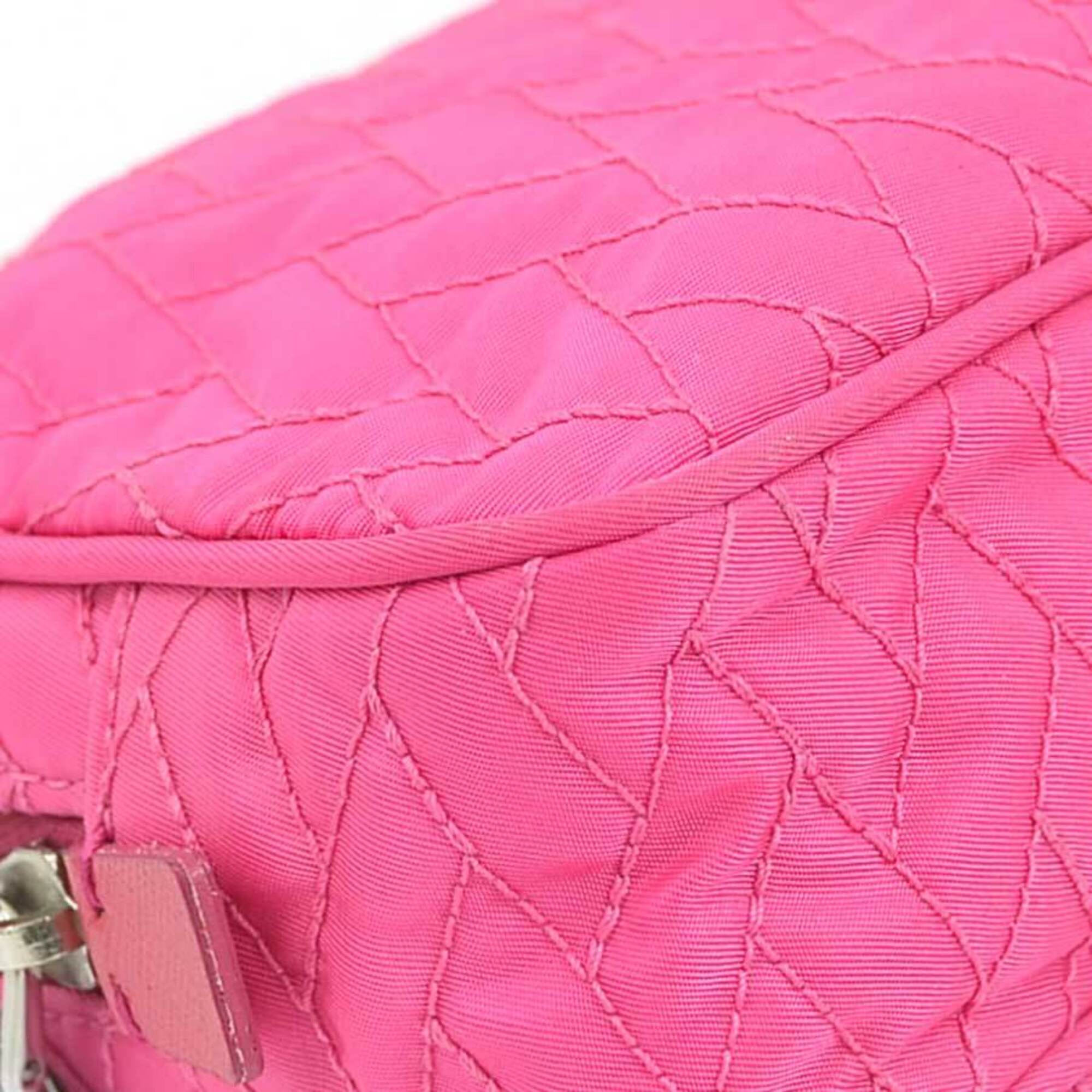 Prada Pink Nylon Handbag Shoulder Bag (Pre-Owned)