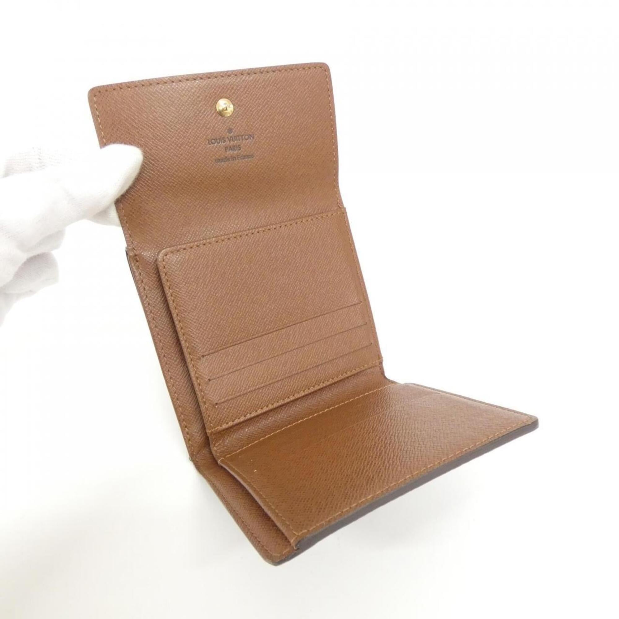Louis Vuitton Marron Coated Canvas Wallet (Tri-Fold) (Pre-Owned)