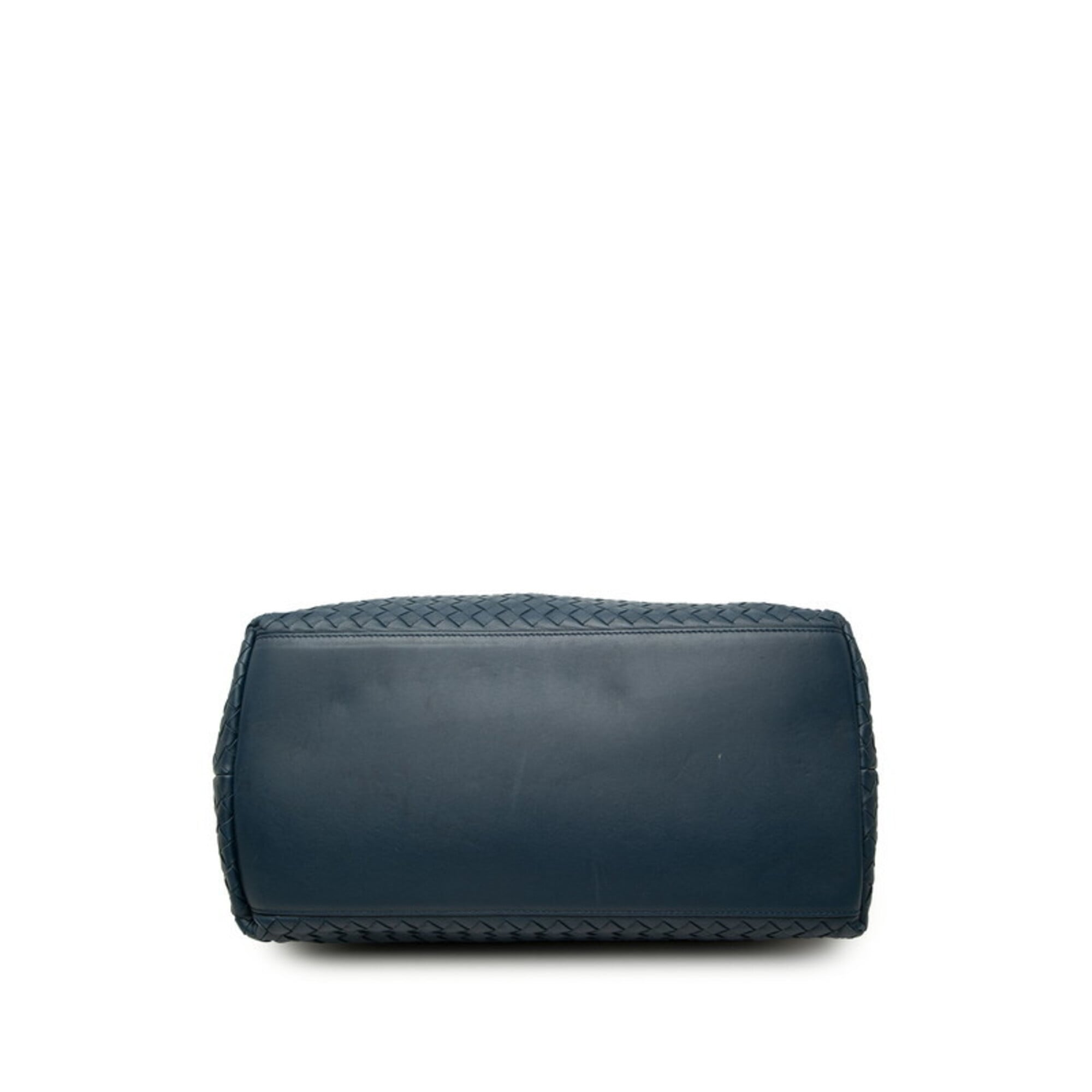Bottega Veneta Navy Leather Shoulder Bag Tote Bag (Pre-Owned)