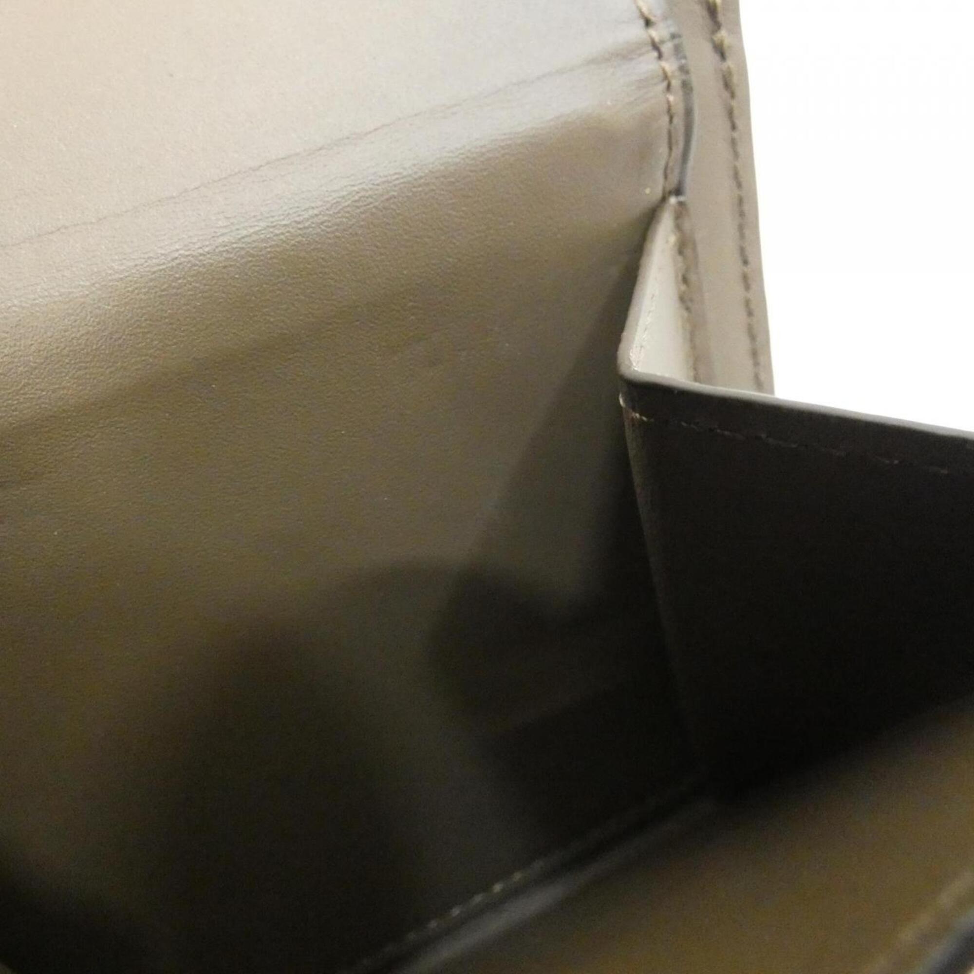 Loewe Brown Gray Leather Wallet (Bi-Fold) (Pre-Owned)