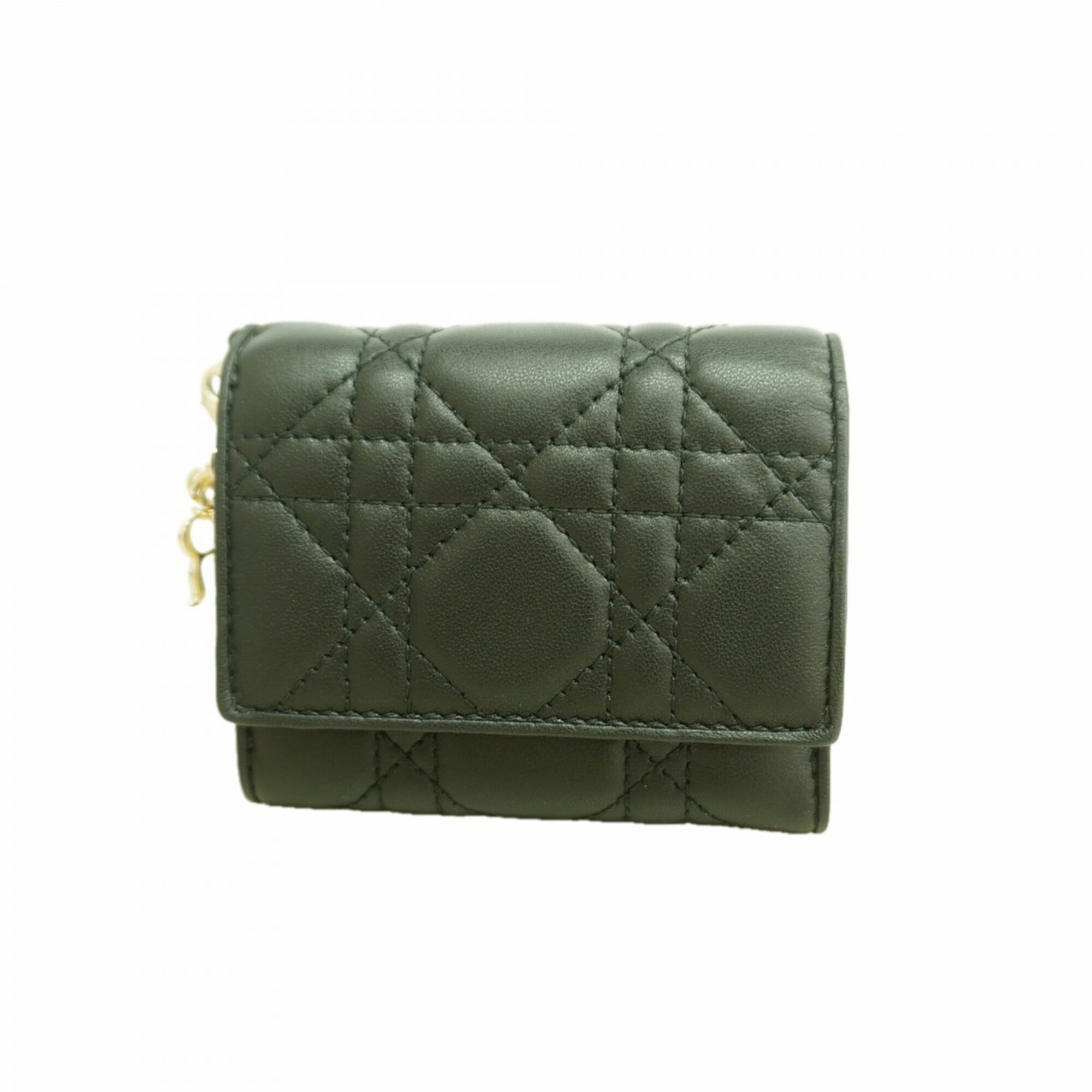 Christian Dior Black Leather Wallet (Tri-Fold) (Pre-Owned)