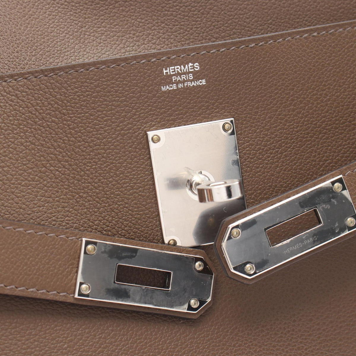 Hermes Brown Evercalf Leather Shoulder Bag (Pre-Owned)
