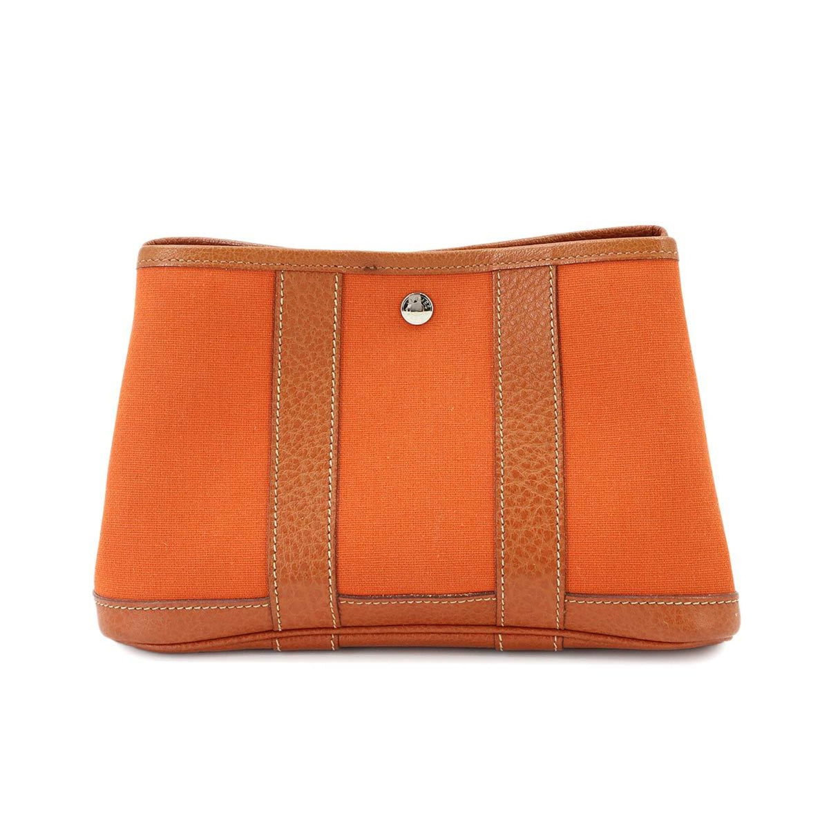 Hermes Potiron Toile Officier Leather Handbag (Pre-Owned)