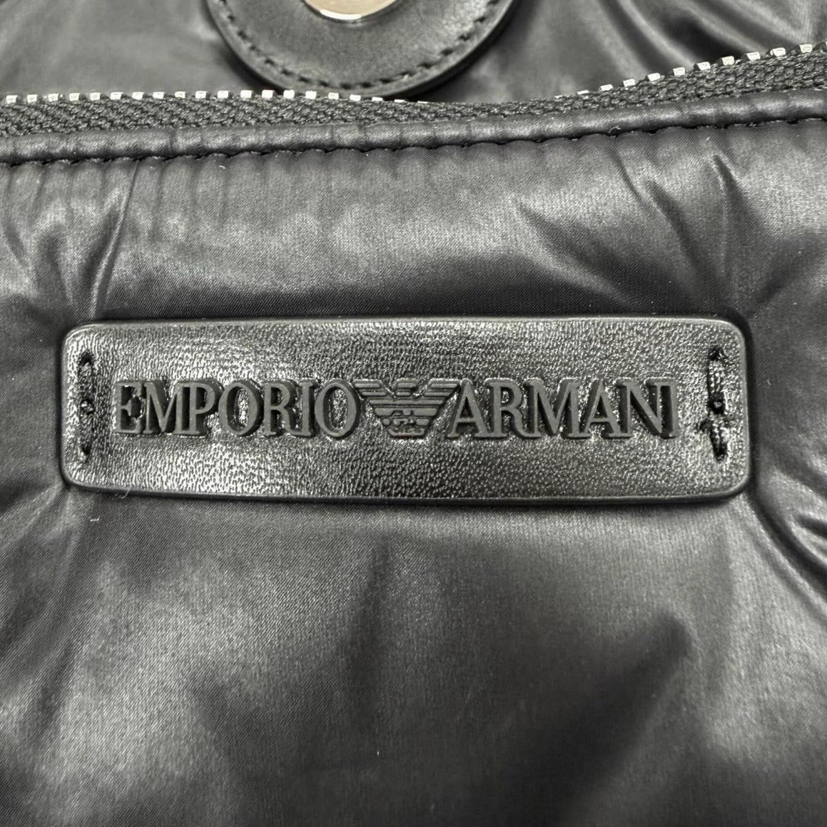 Emporio Armani Black Leather Pouch Tote Bag (Pre-Owned)