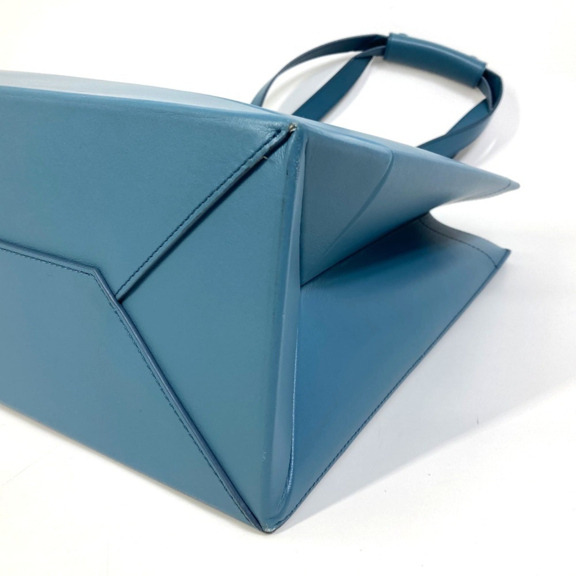Christian Dior Blue Leather Handbag Tote Bag (Pre-Owned)