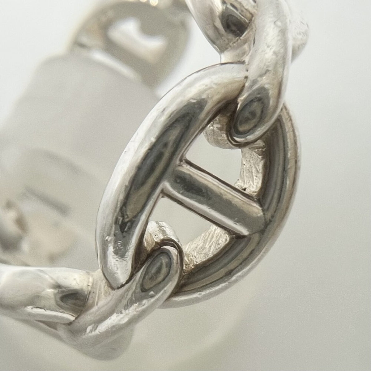 Hermes Silver 925 Band Ring (Pre-Owned)