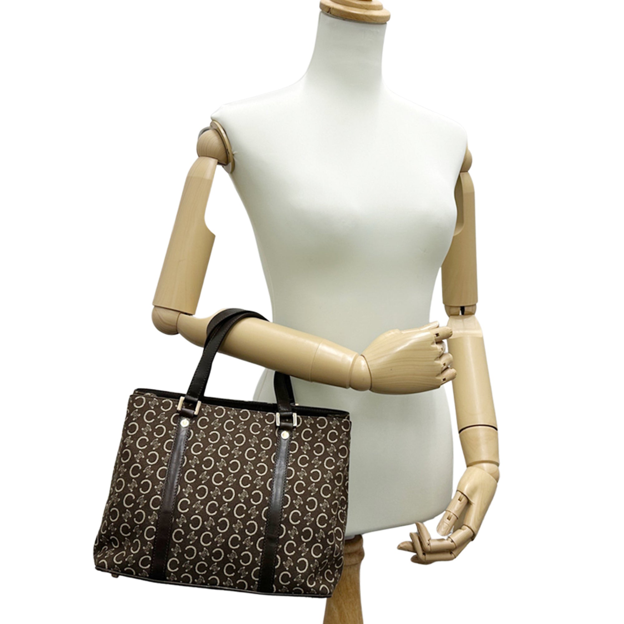 Celine Brown Canvas Handbag (Pre-Owned)