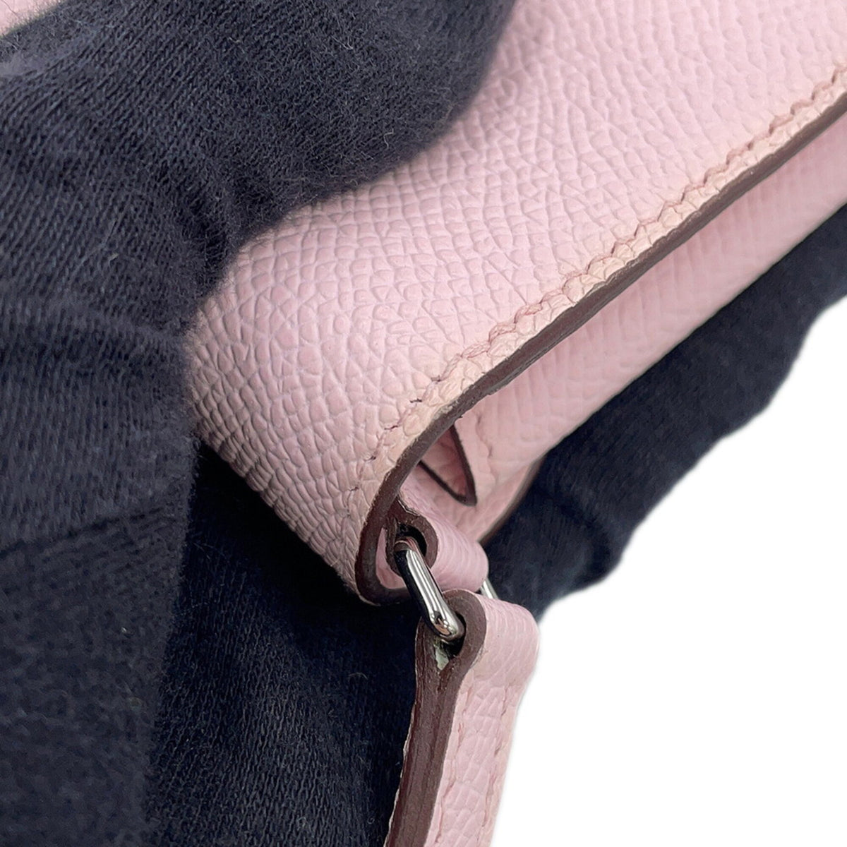 Hermes Pink Epsom Leather Chain/Shoulder Wallet (Pre-Owned)
