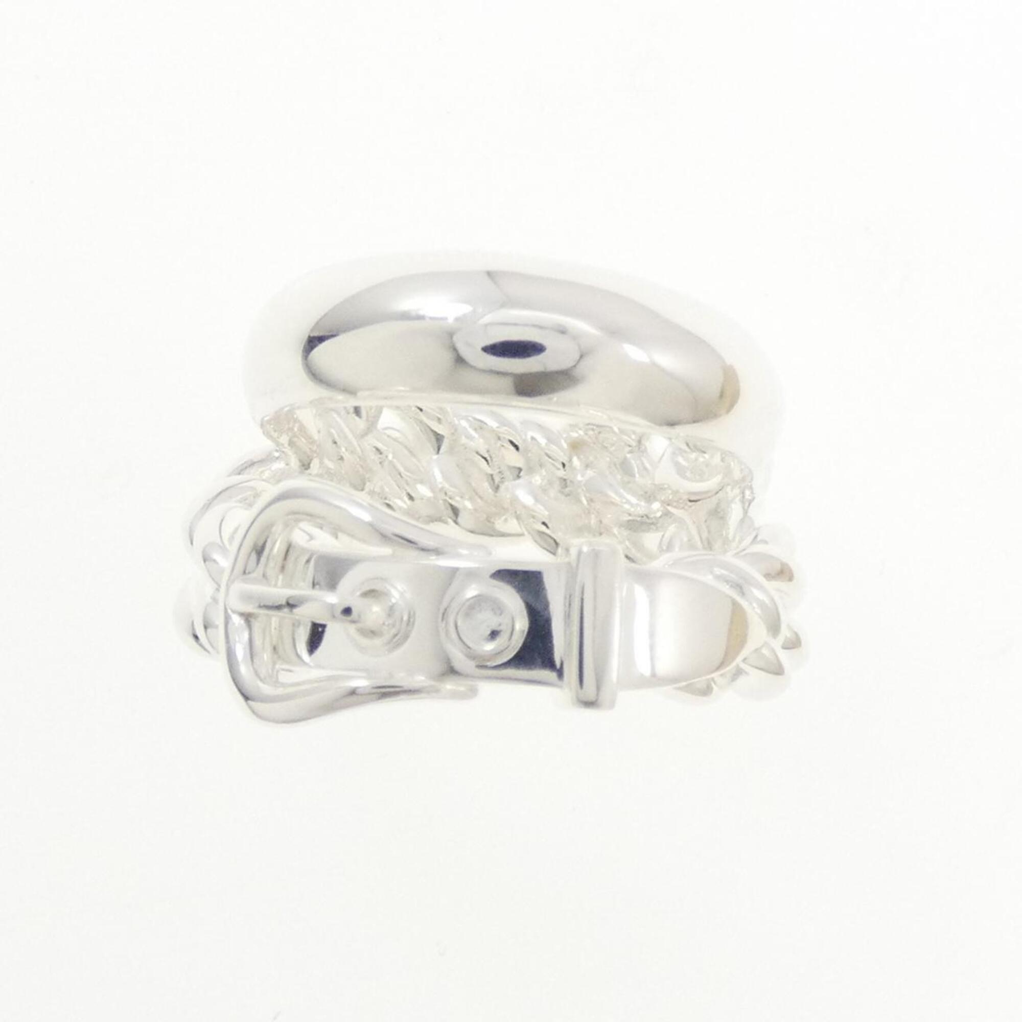 Hermes Silver Silver 925 Band Ring (Pre-Owned)
