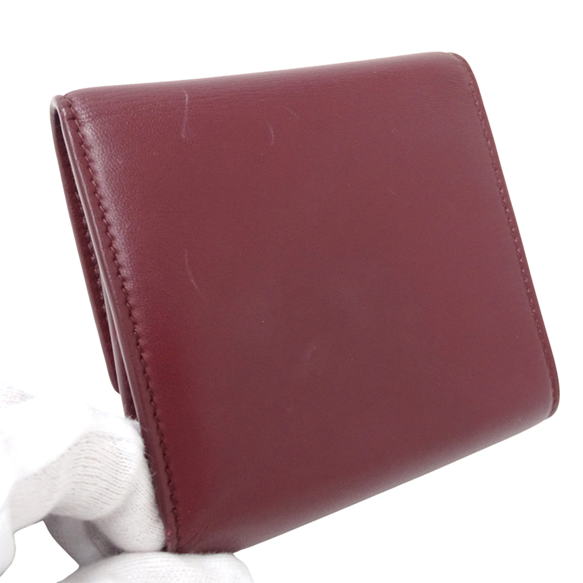 Bottega Veneta Bordeaux Red Color Leather Wallet (Bi-Fold) (Pre-Owned)