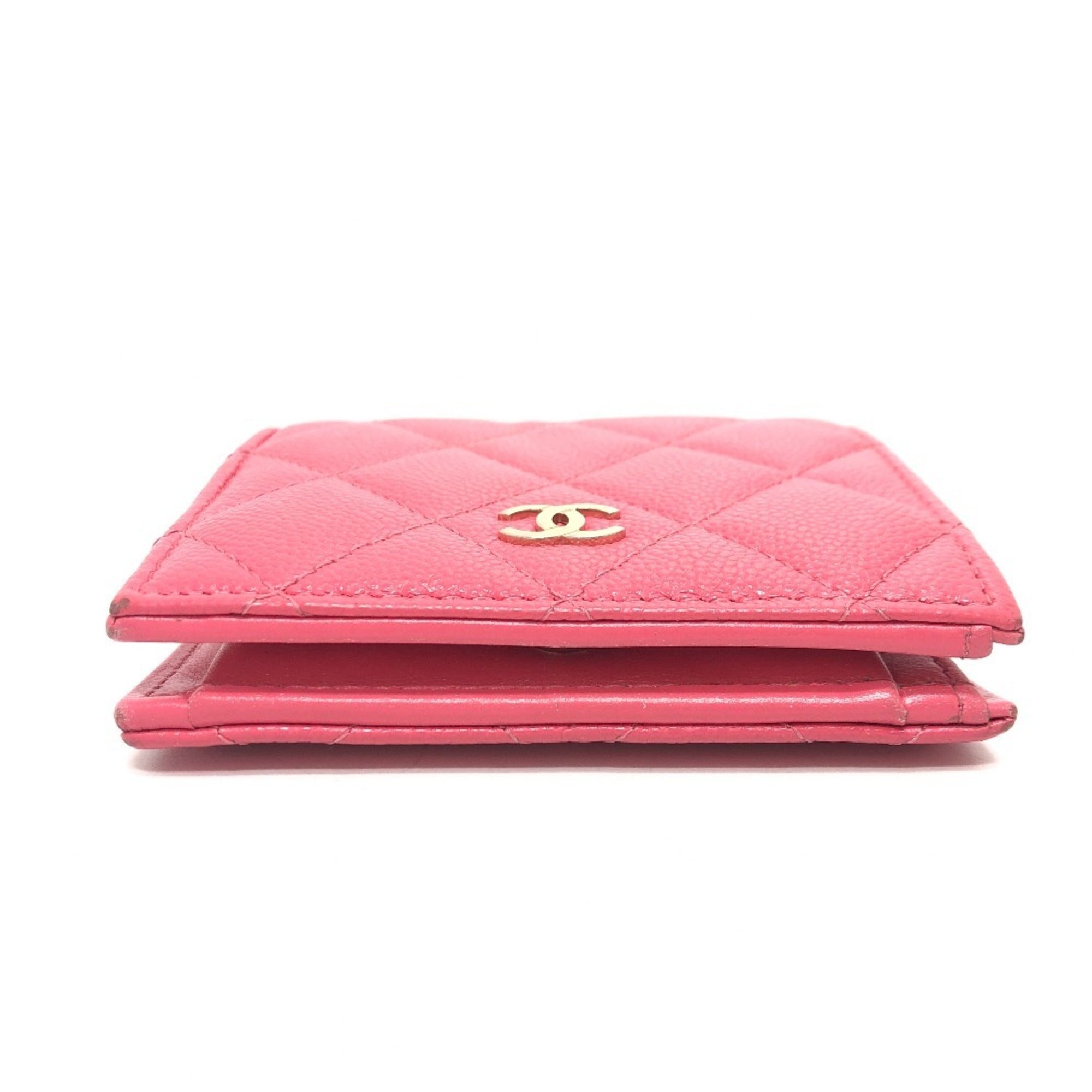 Chanel Pink Grained Calfskin Wallet (Bi-Fold) (Pre-Owned)