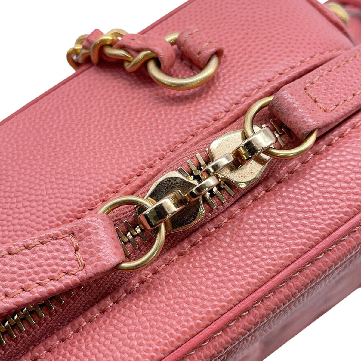 Chanel Pink Grained Calfskin Handbag Shoulder Bag Vanity Bag (Pre-Owned)