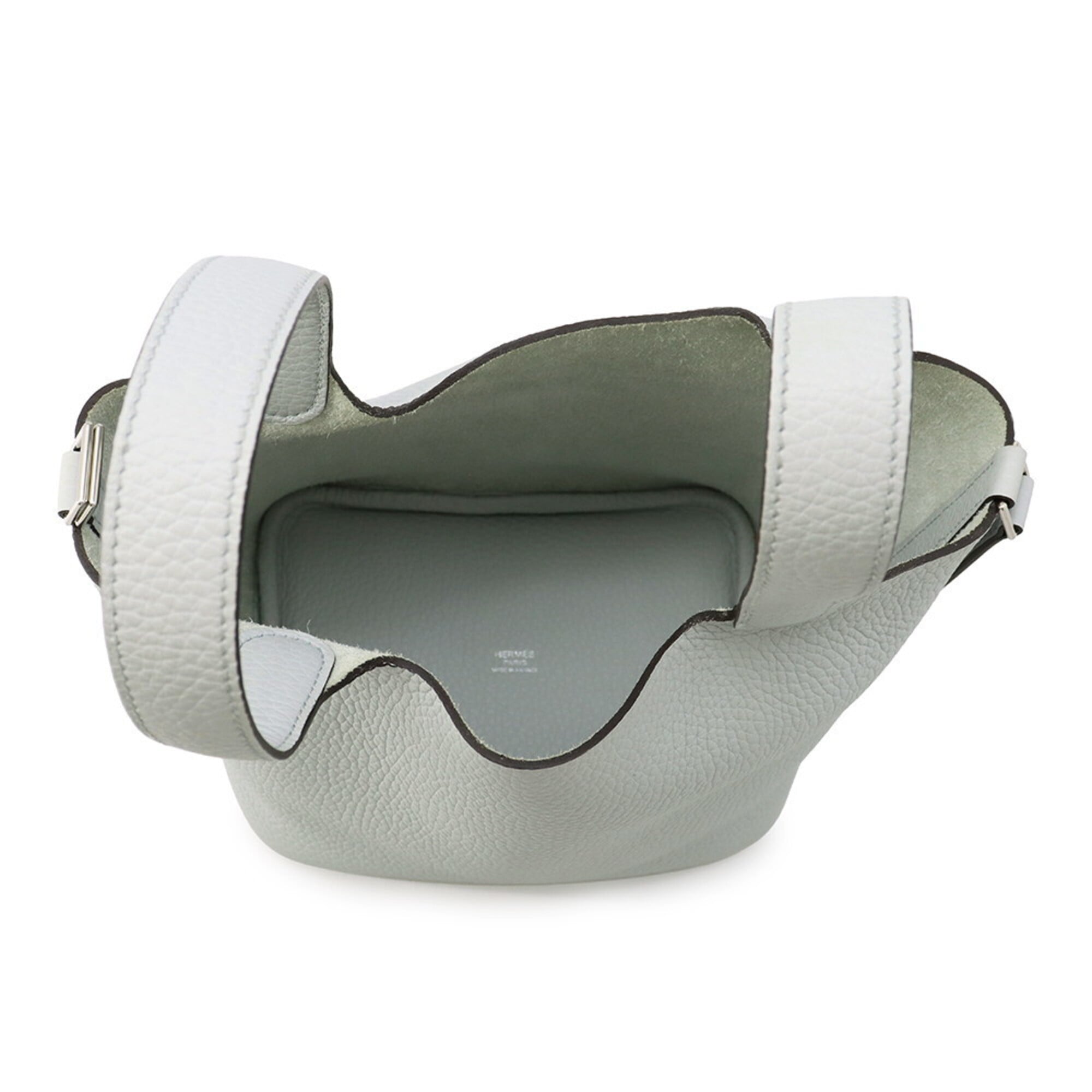 Hermes Picotin Silver Taurillon Clemence Leather Handbag (Pre-Owned)