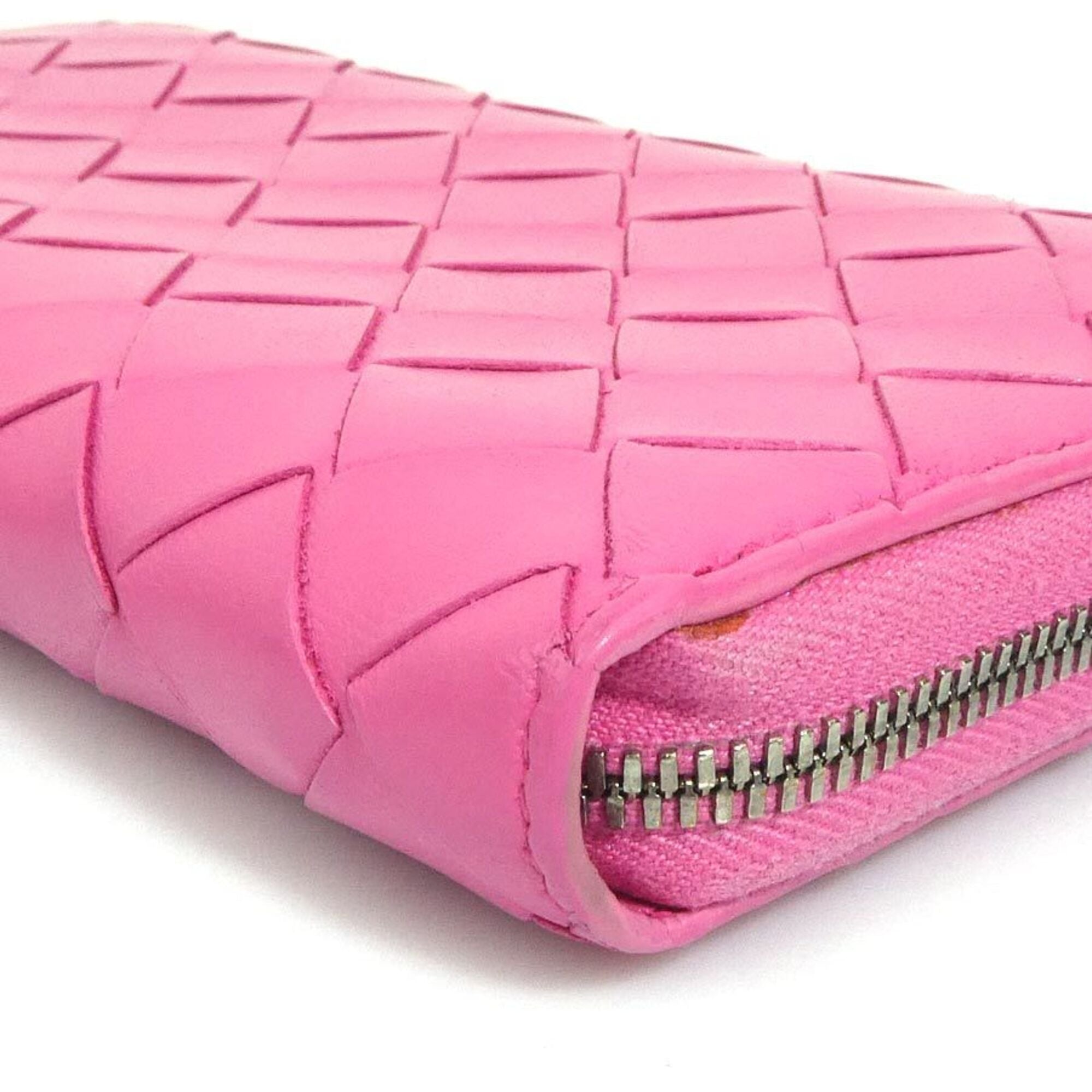 Bottega Veneta Pink Leather Long Wallet (Bi-Fold) (Pre-Owned)