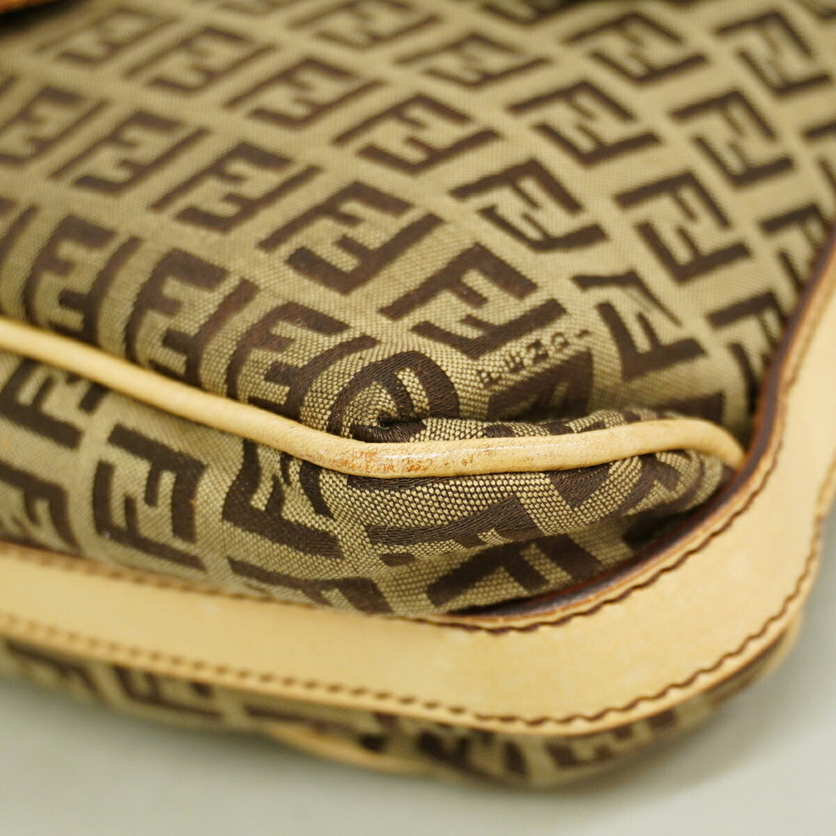 Fendi Brown Nylon Canvas Shoulder Bag (Pre-Owned)