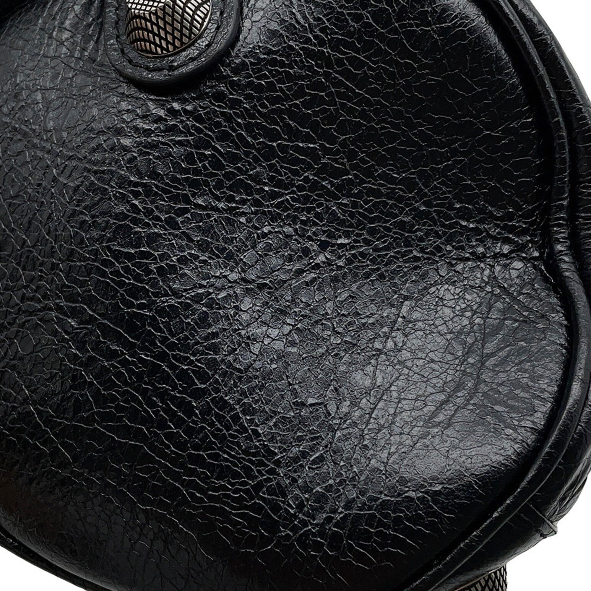 Balenciaga Black Leather Handbag Shoulder Bag (Pre-Owned)