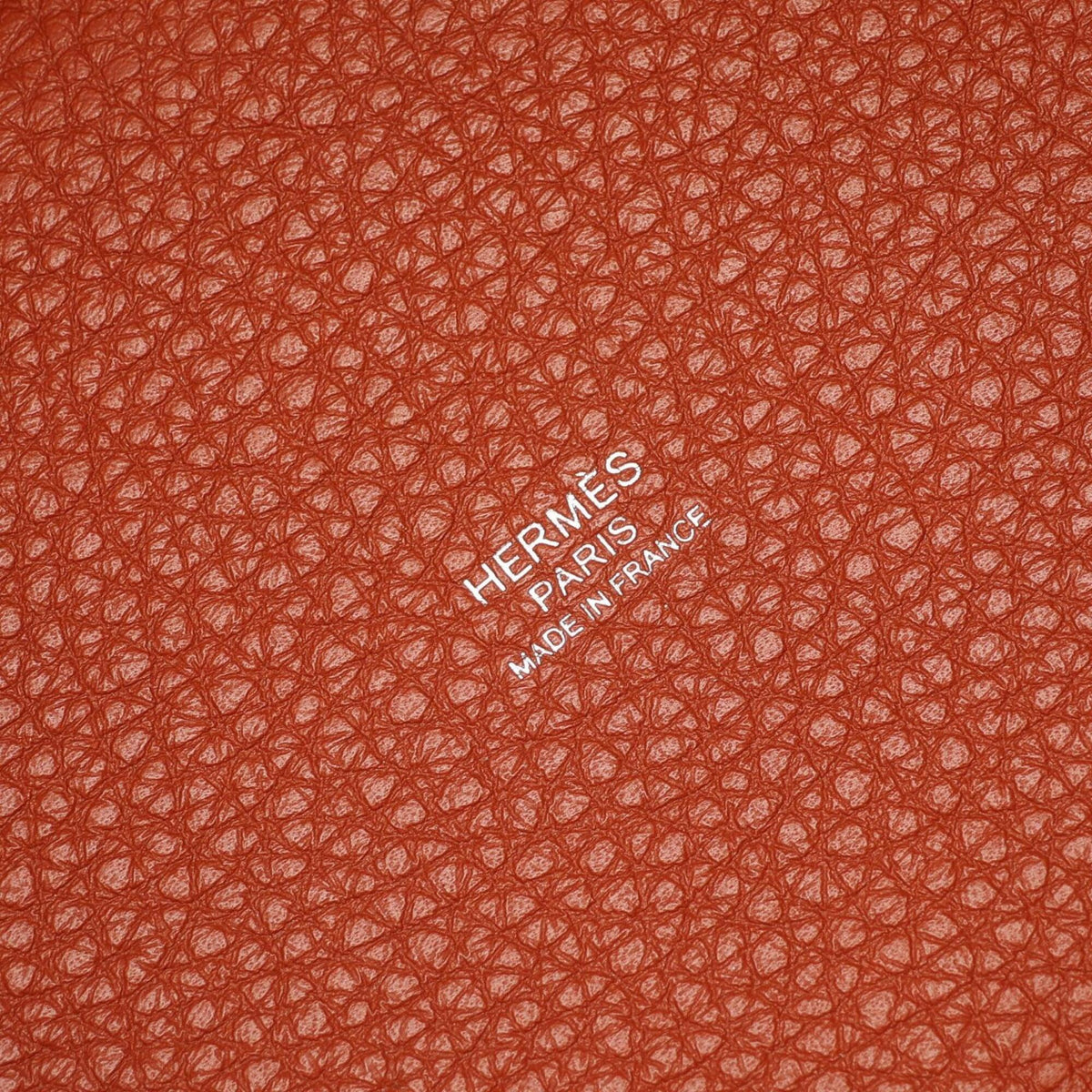 Hermes Brown Capucine Red Color Taurillon Clemence Leather Handbag (Pre-Owned)