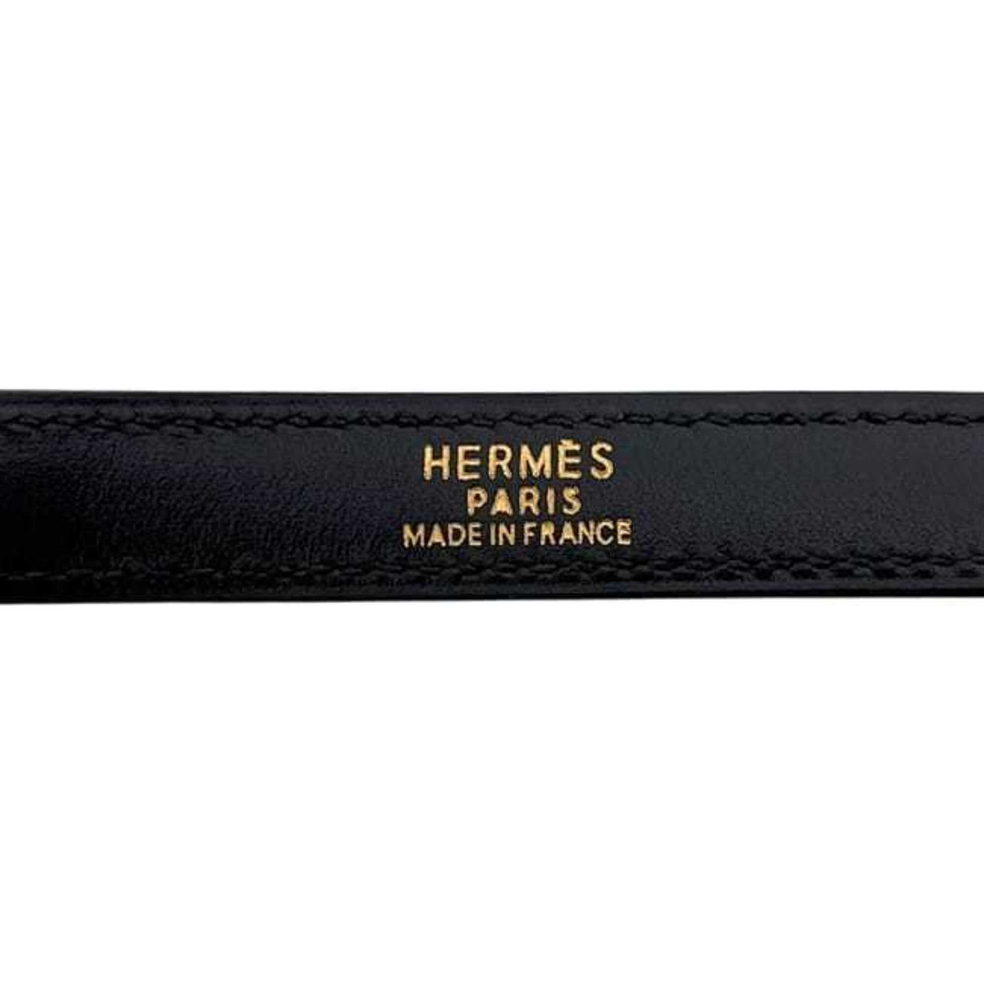 Hermes Kelly Black Box Calf Leather Handbag Shoulder Bag (Pre-Owned)