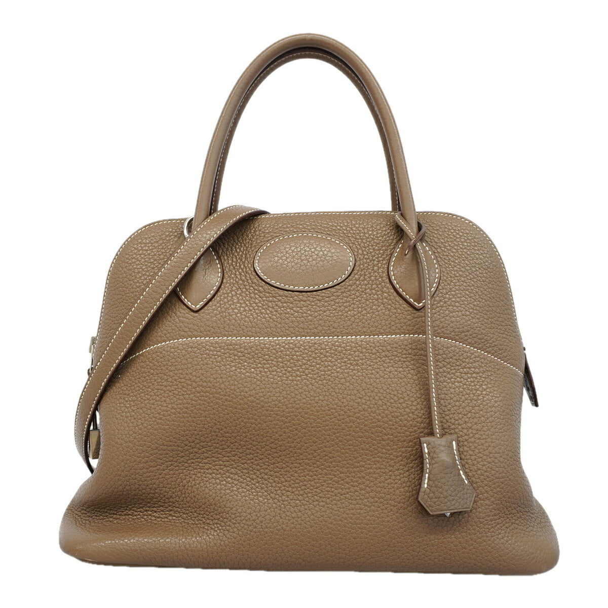 Hermes Etoupe Gray Taurillon Clemence Leather Handbag (Pre-Owned)