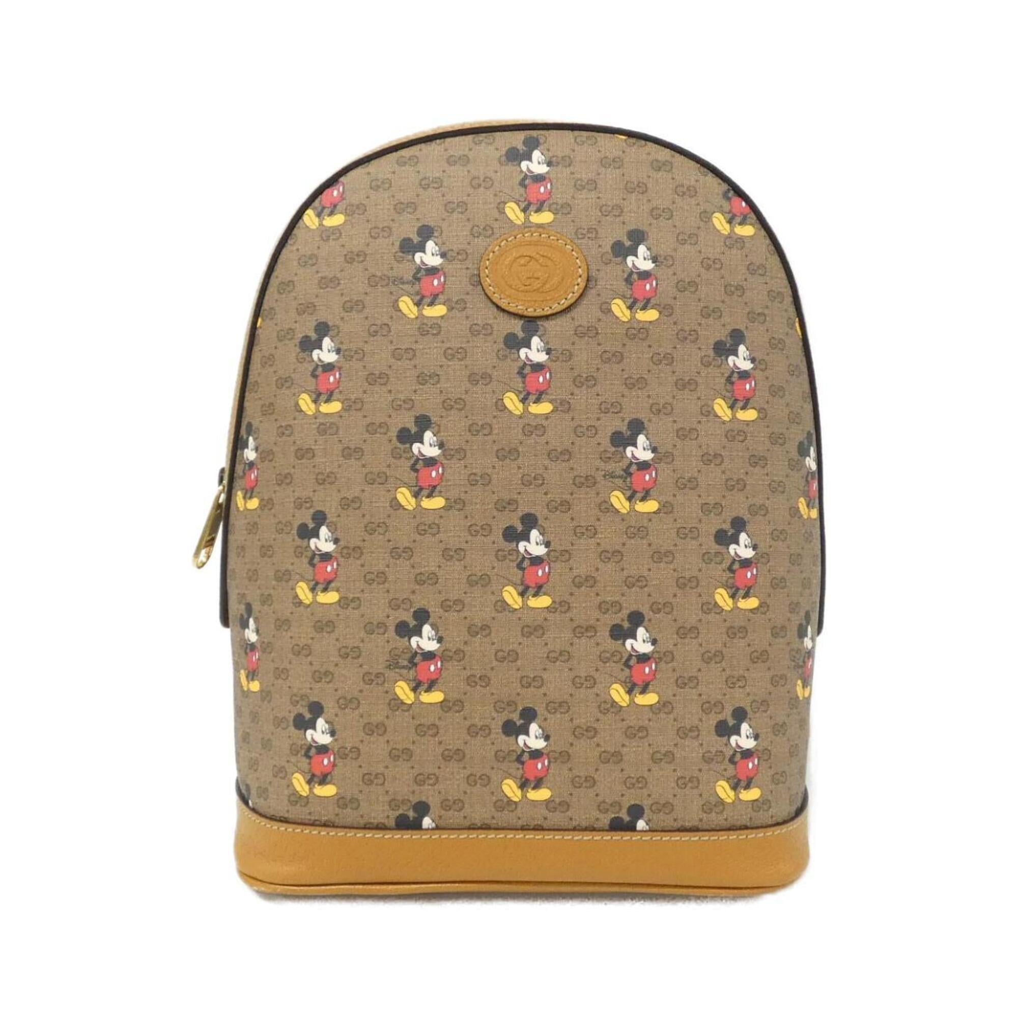 Gucci Beige Light Brown Gg Supreme Leather Backpack (Pre-Owned)